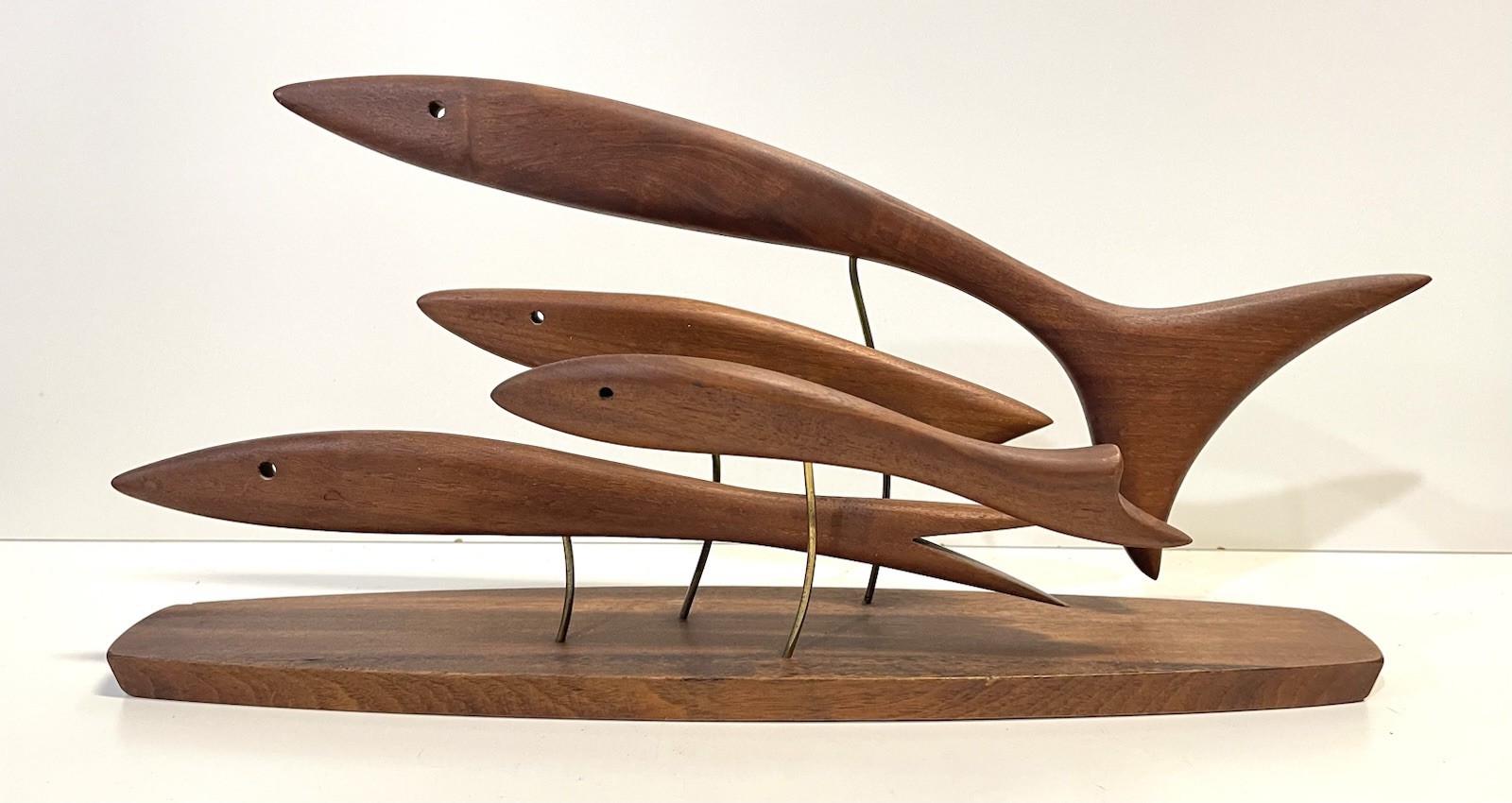 Vintage Mid Century Val Robbins Wood Fish Art Sculpture MCM