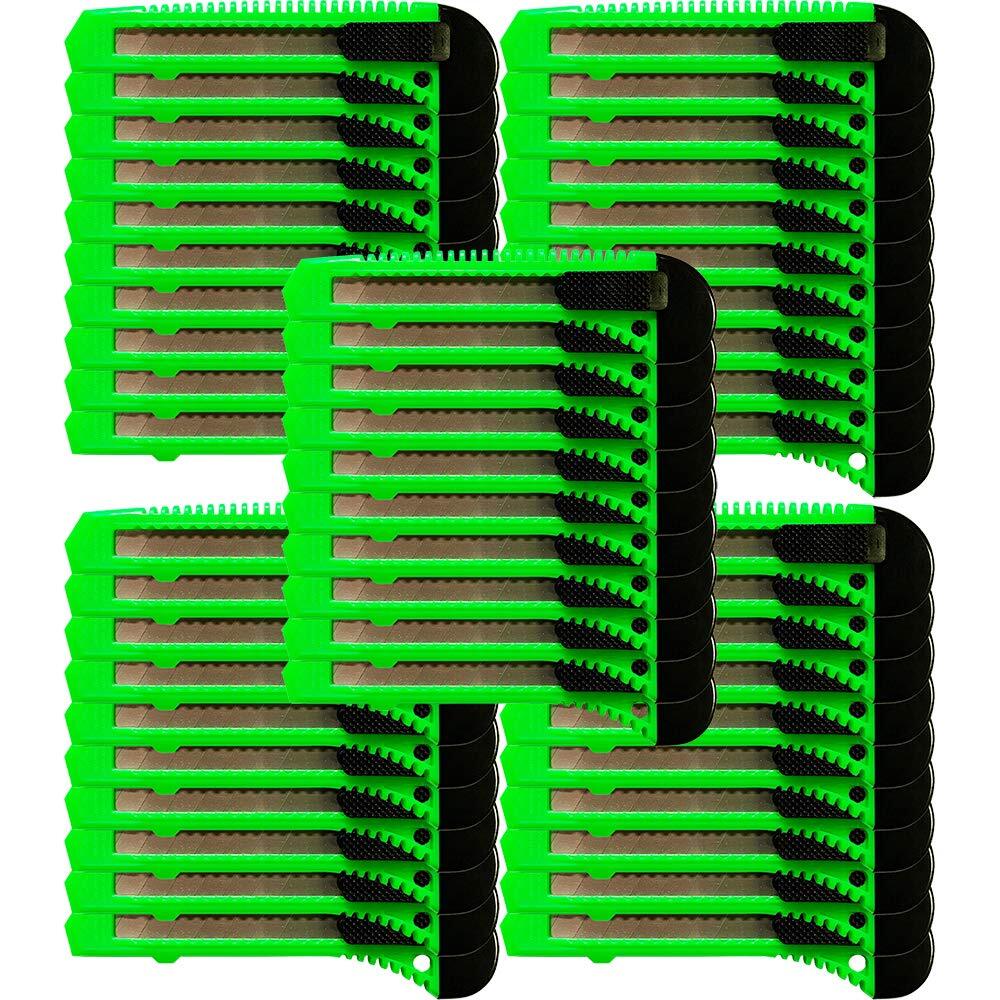 50x Bulk Utility Knife Box Cutters Snap Off Blade Neon Green