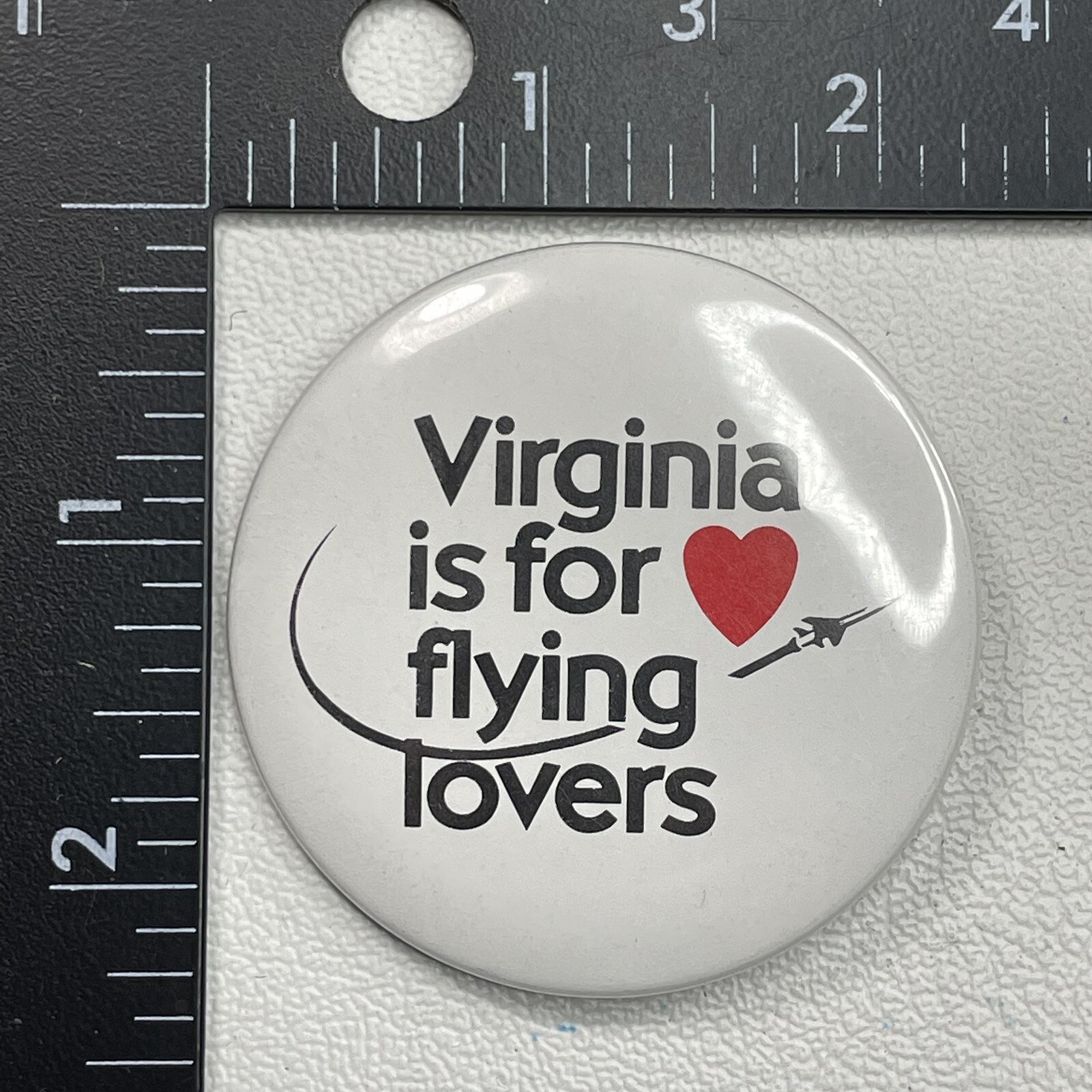 Airplane Related VIRGINIA IS FOR FLYING LOVERS Pinback Button 22K