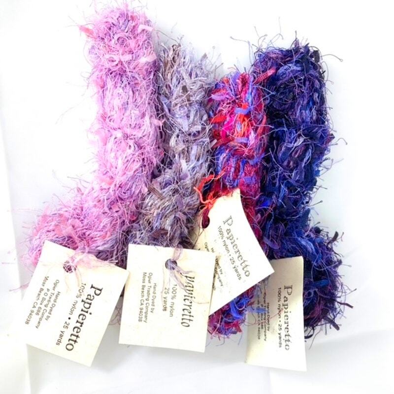 Papieretto Hand Dyed Nylon Yarns Four Skeins from Ogier Trading Company 25 yd ea