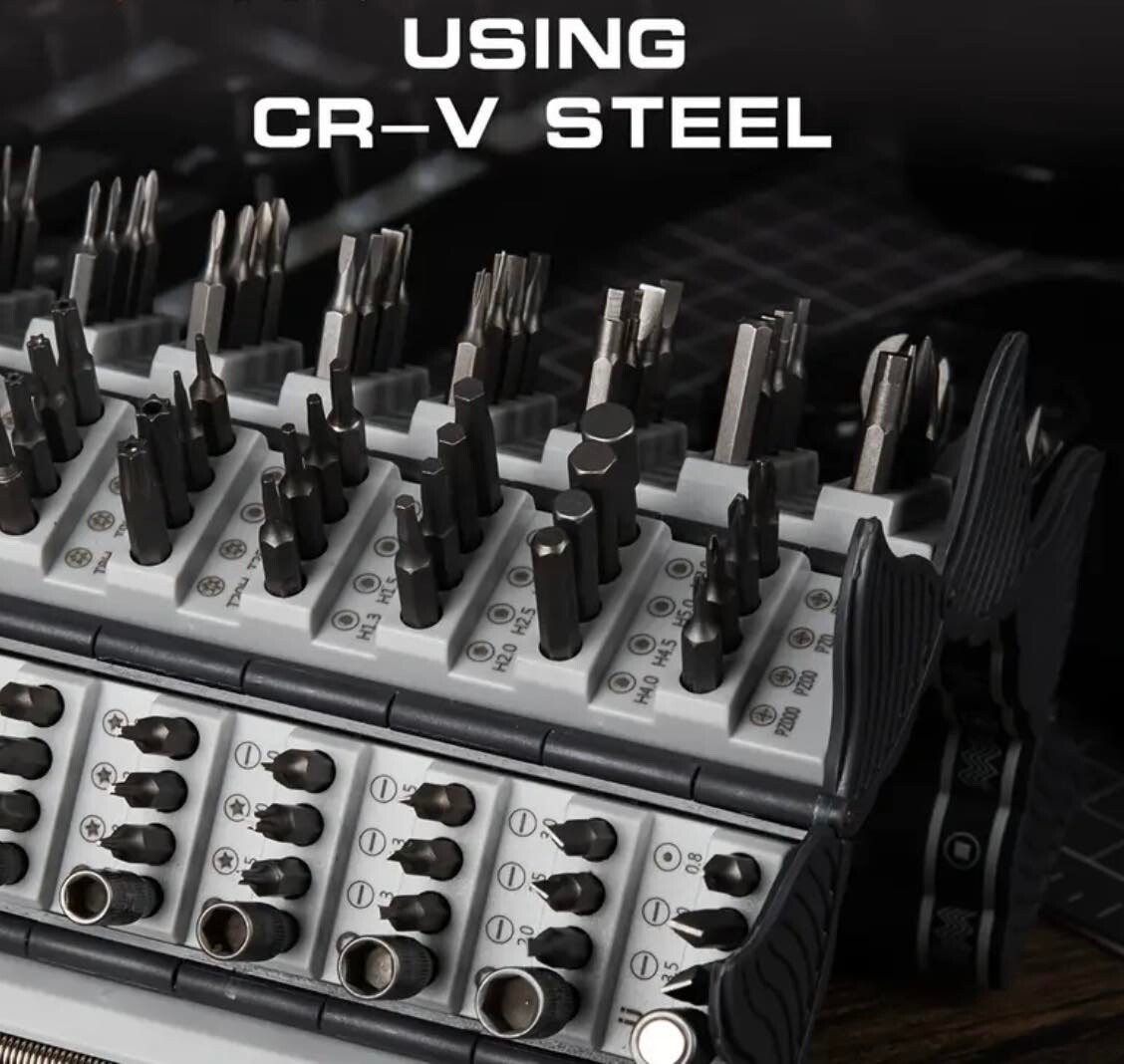 128 in 1 Precision Screwdriver Set Magnetic Bit Kit Multi-Function Stainless