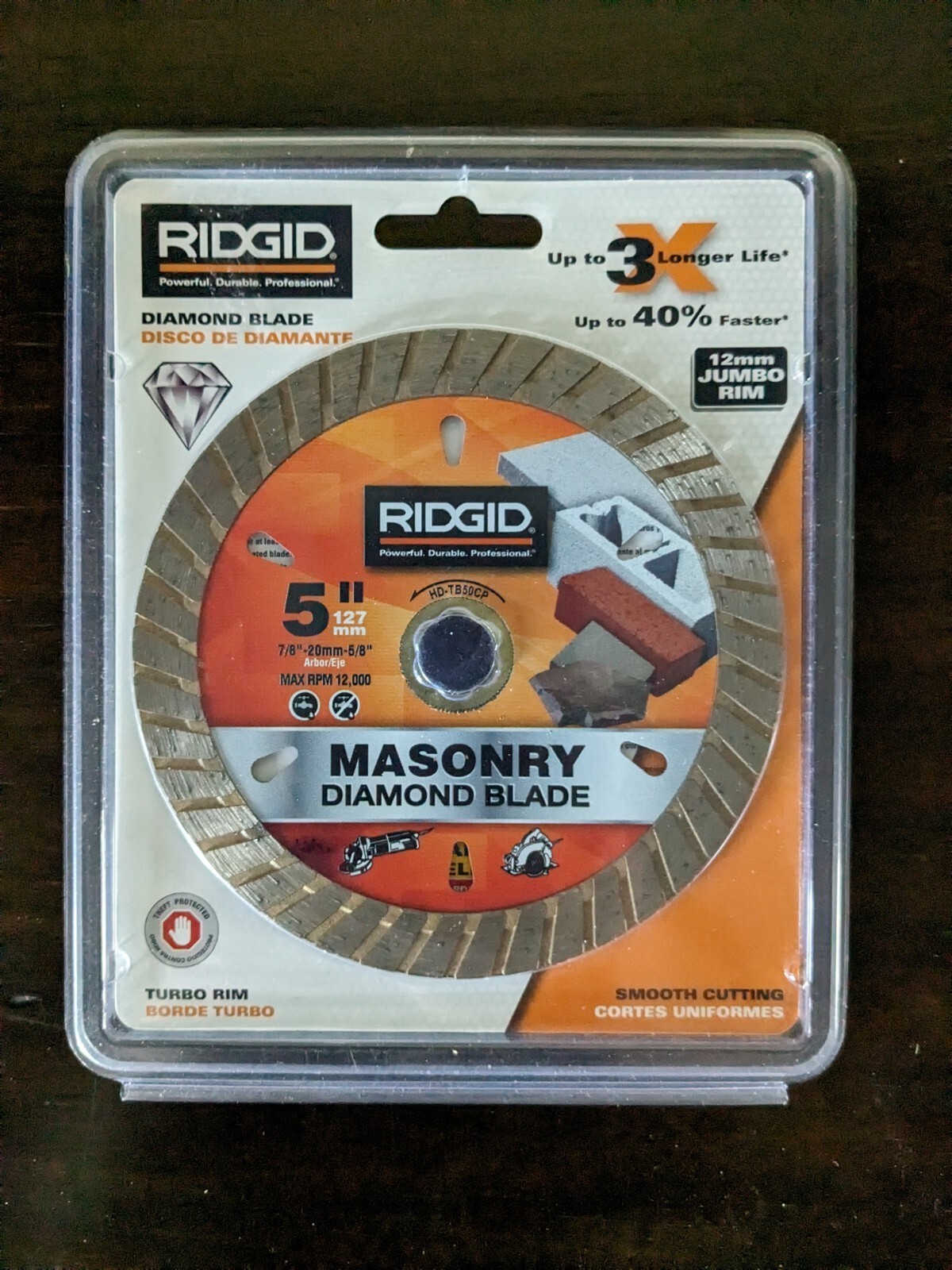 Ridgid 5 In. Turbo Rim Diamond Masonry Saw Blade