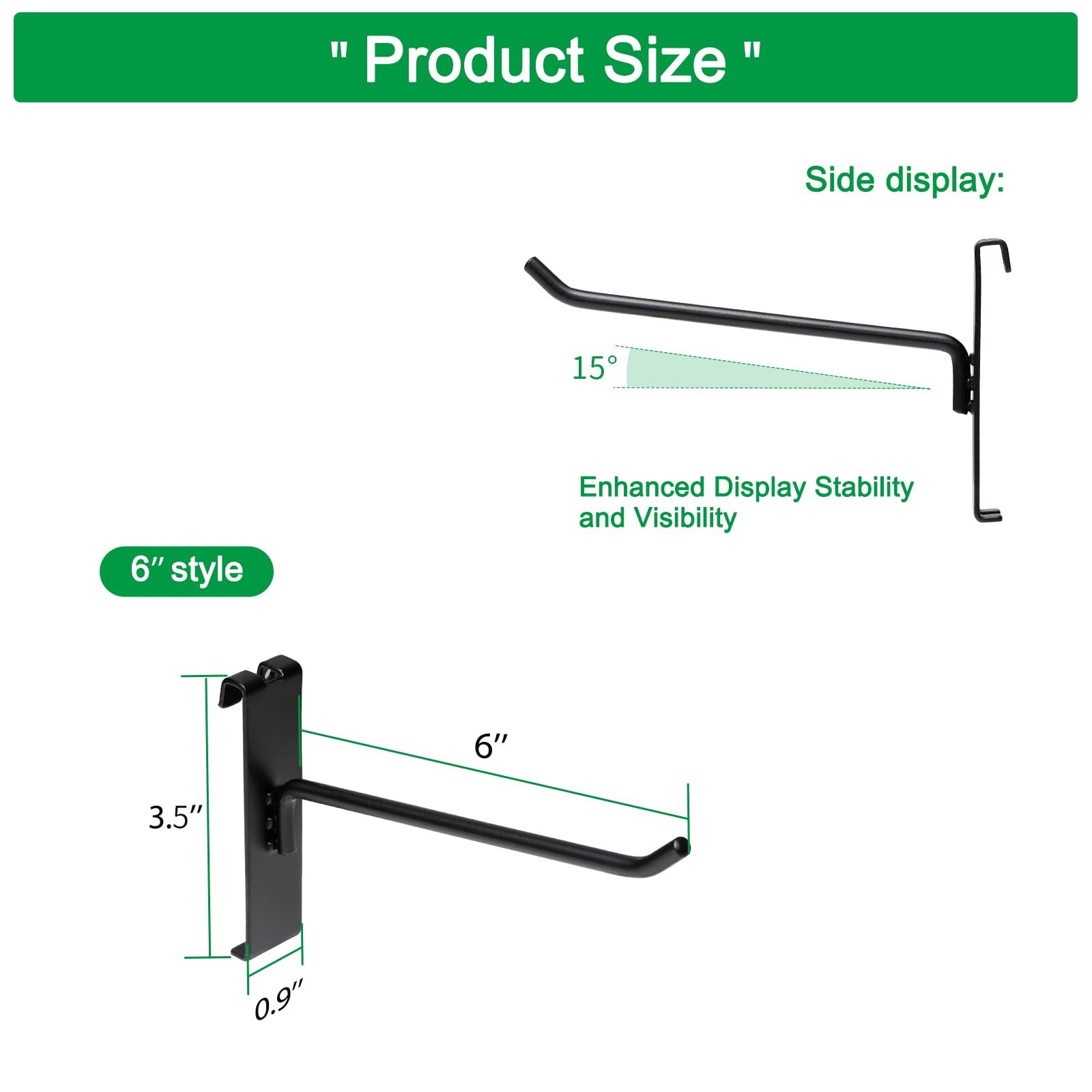 PYBTOOL Gridwall Hooks 6 Inch, 100 Pack Grid Wall Hooks, Grid Panel Hooks and...