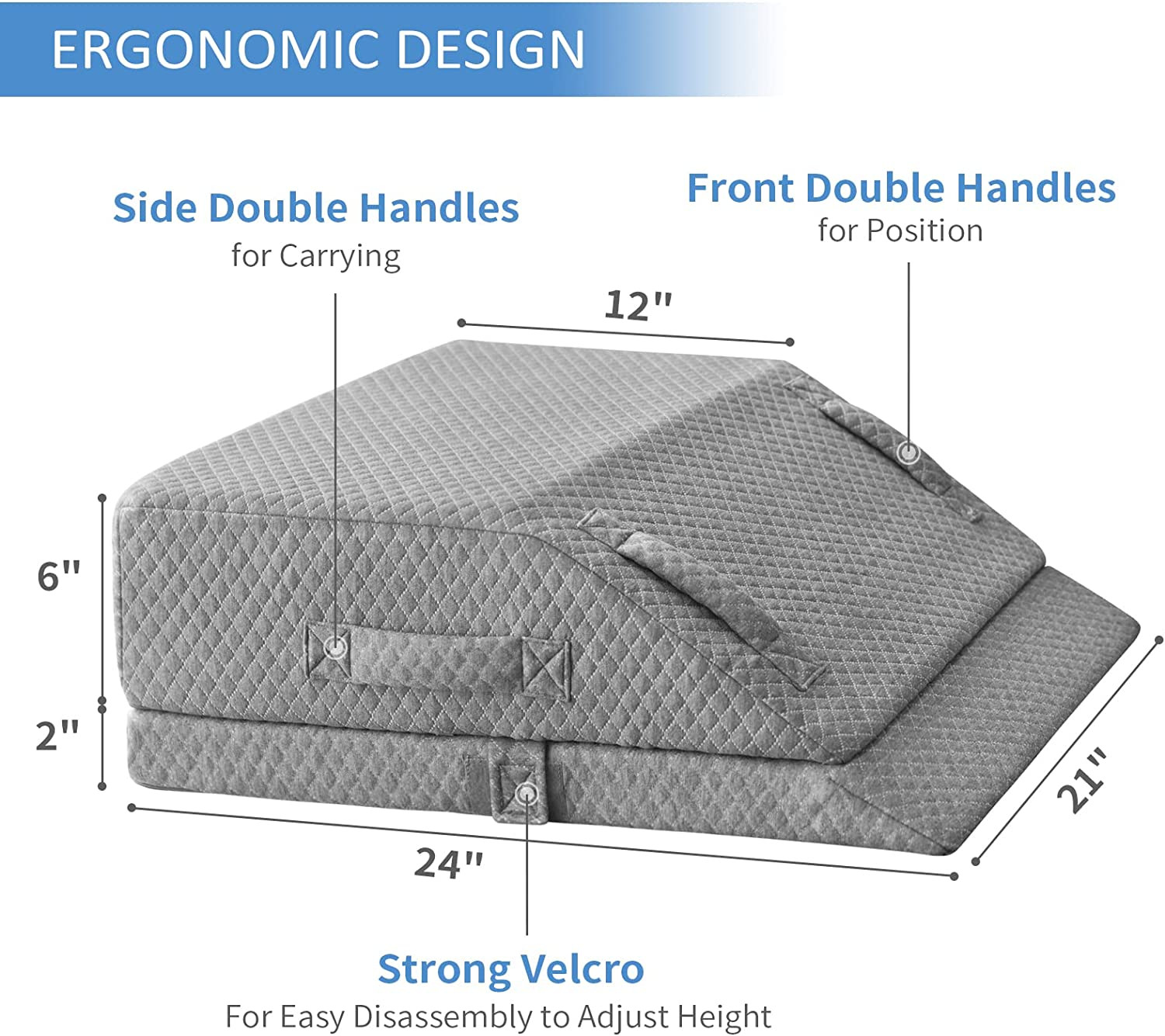 Adjustable Leg Elevation Pillows for Swelling, Cooling Gel Memory Foam Wedge Pil