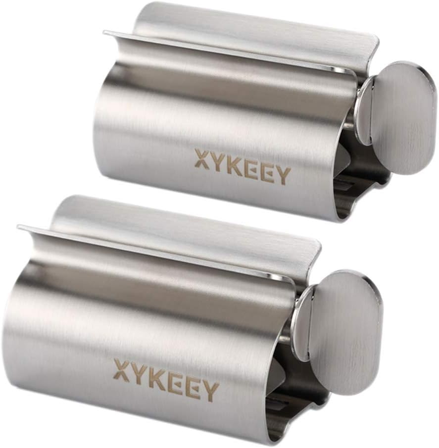 XYKEEY Set of 2 Toothpaste Squeezer Rollers, Metal Stainless Steel
