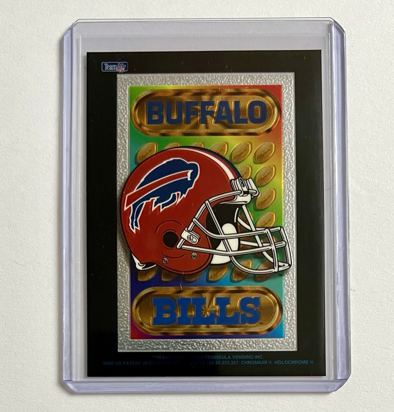 Buffalo Bills 1994 Peninsula Vending Chromium Holochrome Sticker NFL Football
