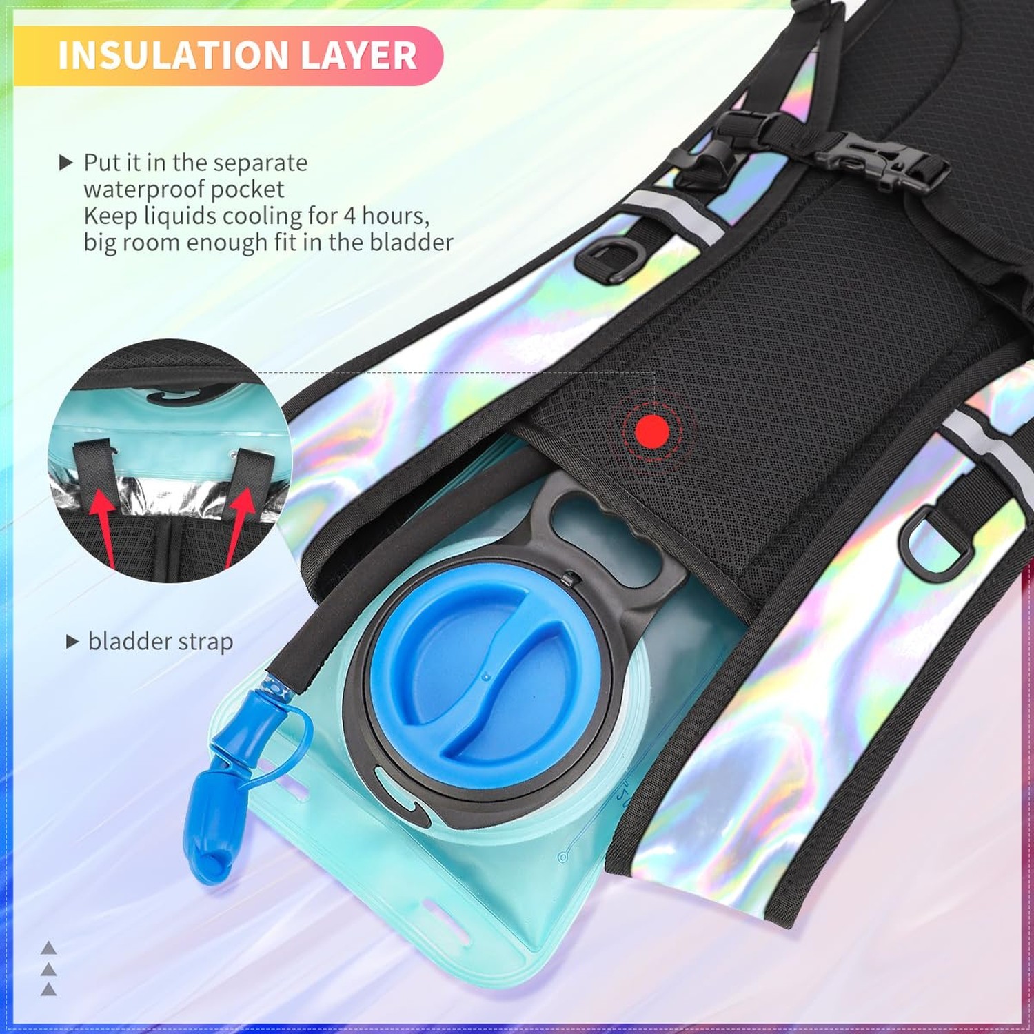Hydration Backpack, Water Backpack with 2L Hydration Bladder, Rave Backpack H...