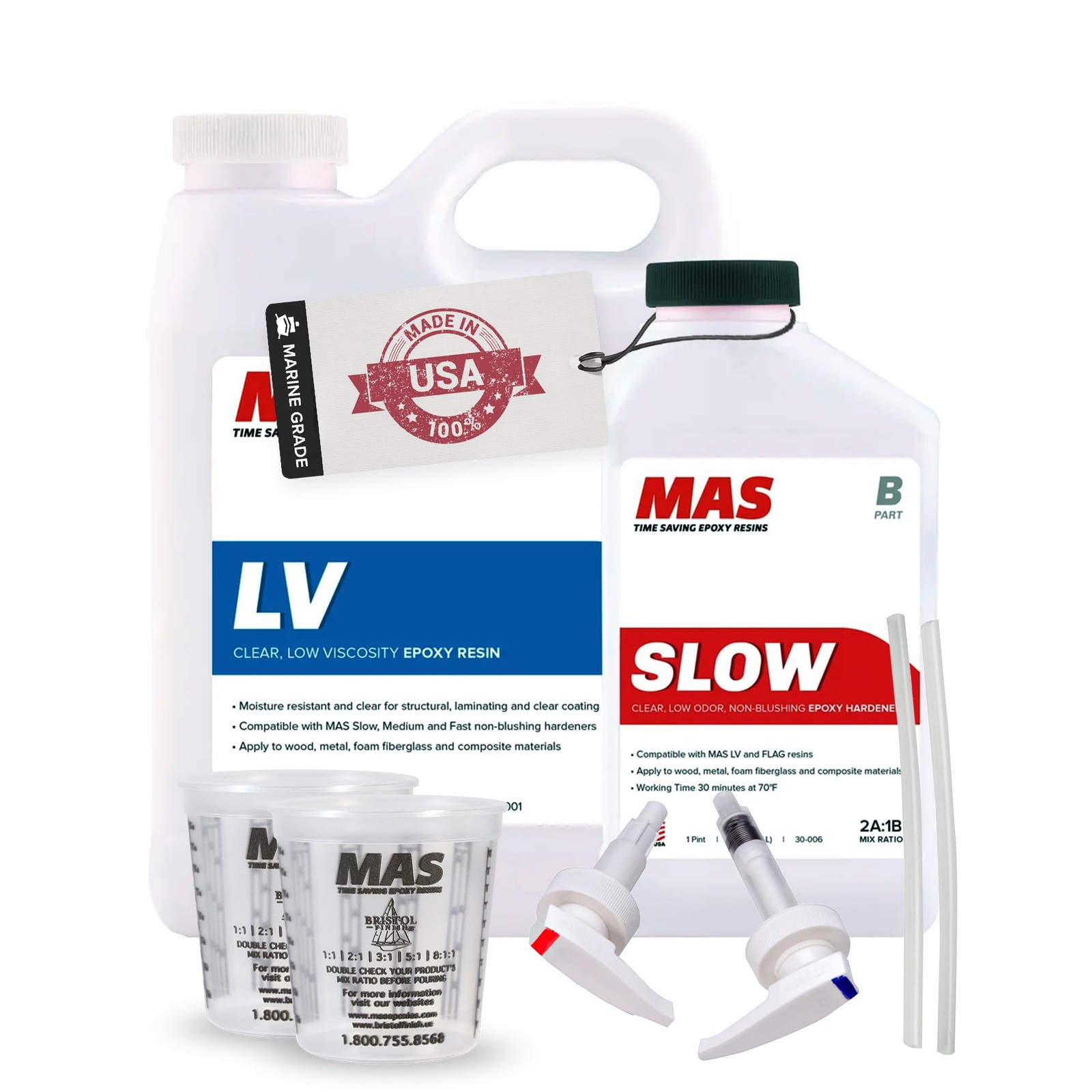 Epoxies Epoxy Resin Kit (1.5-Quart, Slow) 2:1 High Performance Non-Blushing S...