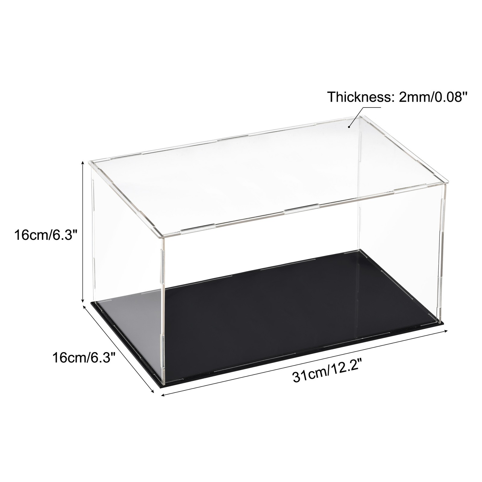 1Pcs Acrylic Clear Display Case Box Dustproof Protection Showcase 30x15x15cm