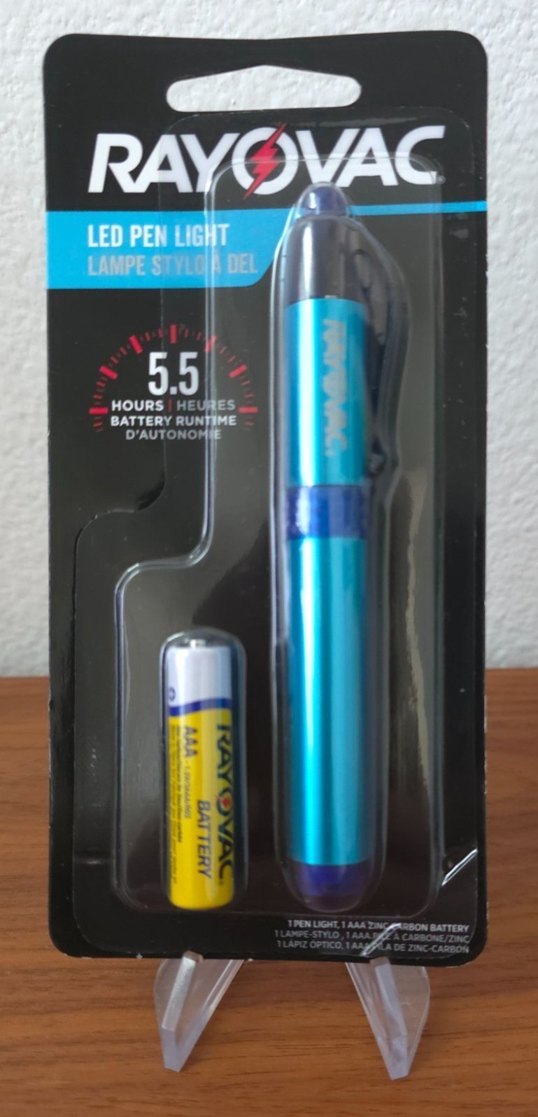 Rayovac LED Blue Anodized Pen Light w/ AAA Battery 5.5-Hour Runtime 3 Lumens