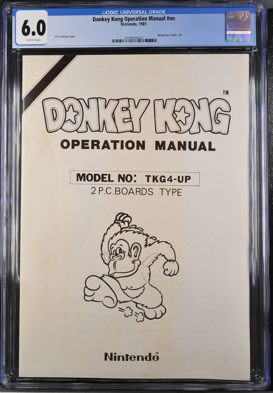 Donkey Kong Operation Manual 1981 CGC 6.0 Pop 1 None Higher Nintendo TKG4-UP