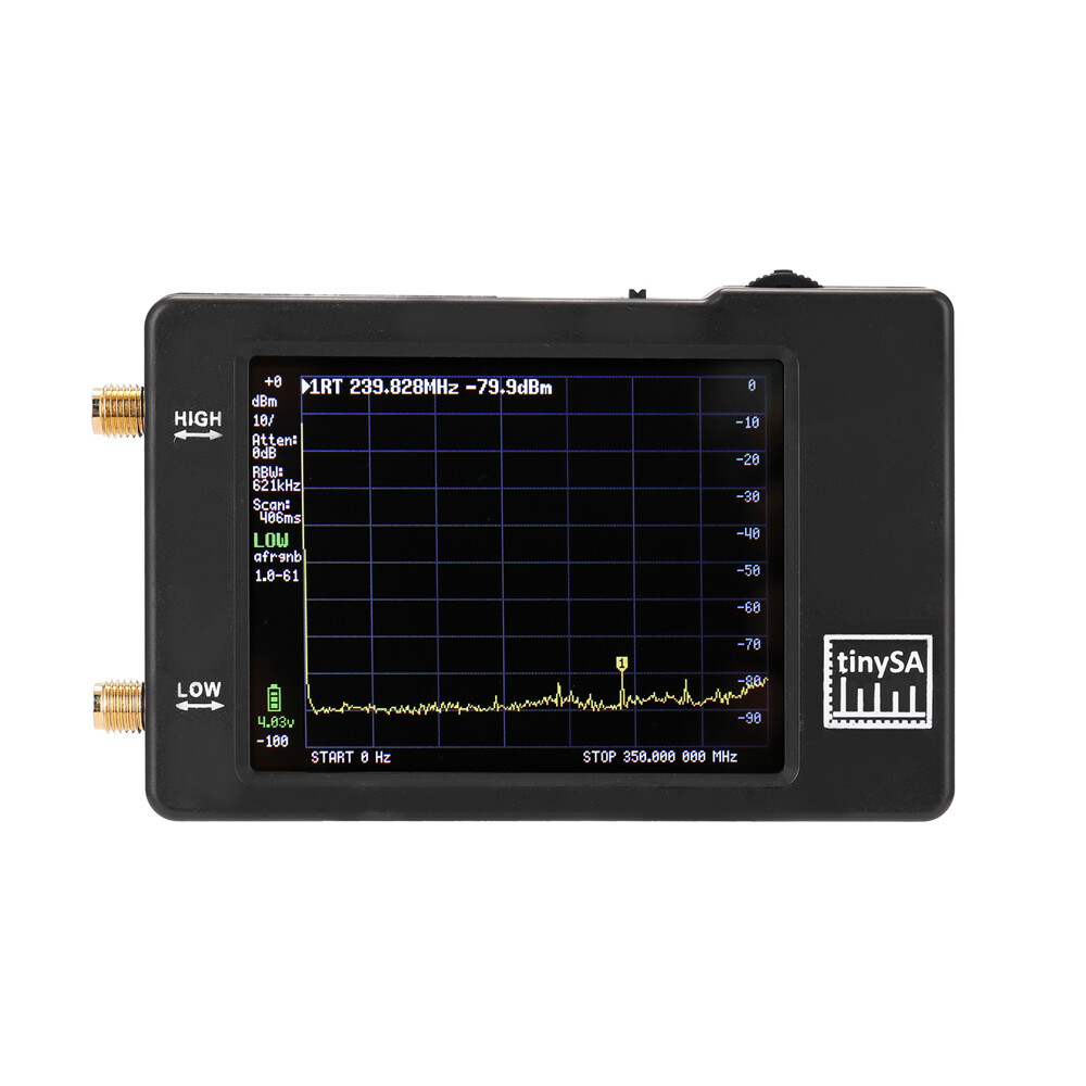 TinySA Handheld Tiny Spectrum Analyzer 2.8 Inch Touch Screen 100KHz to 960MHz