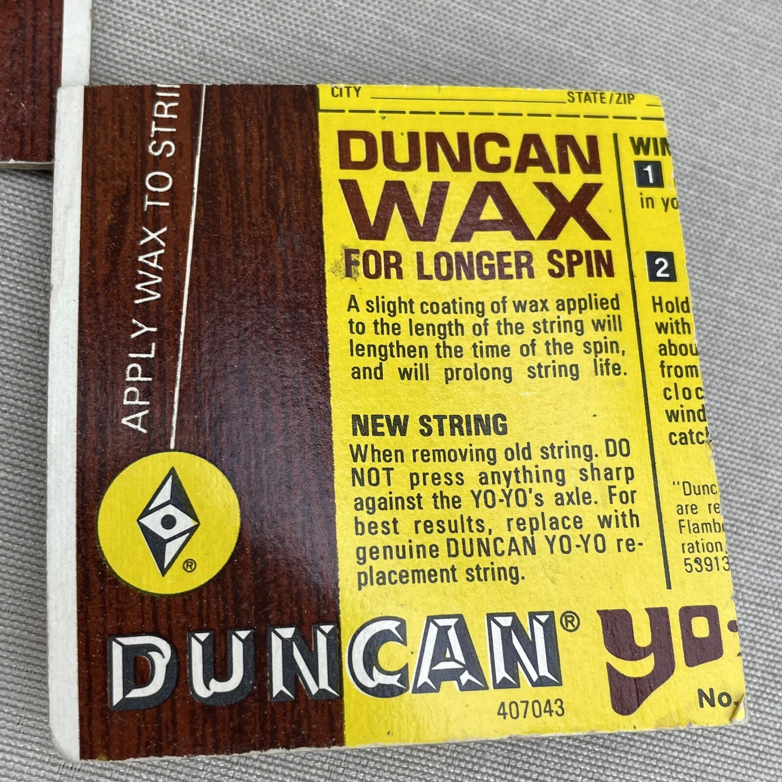 Duncan Yo-Yo Wax & Replacement Strings Vintage Flambeau