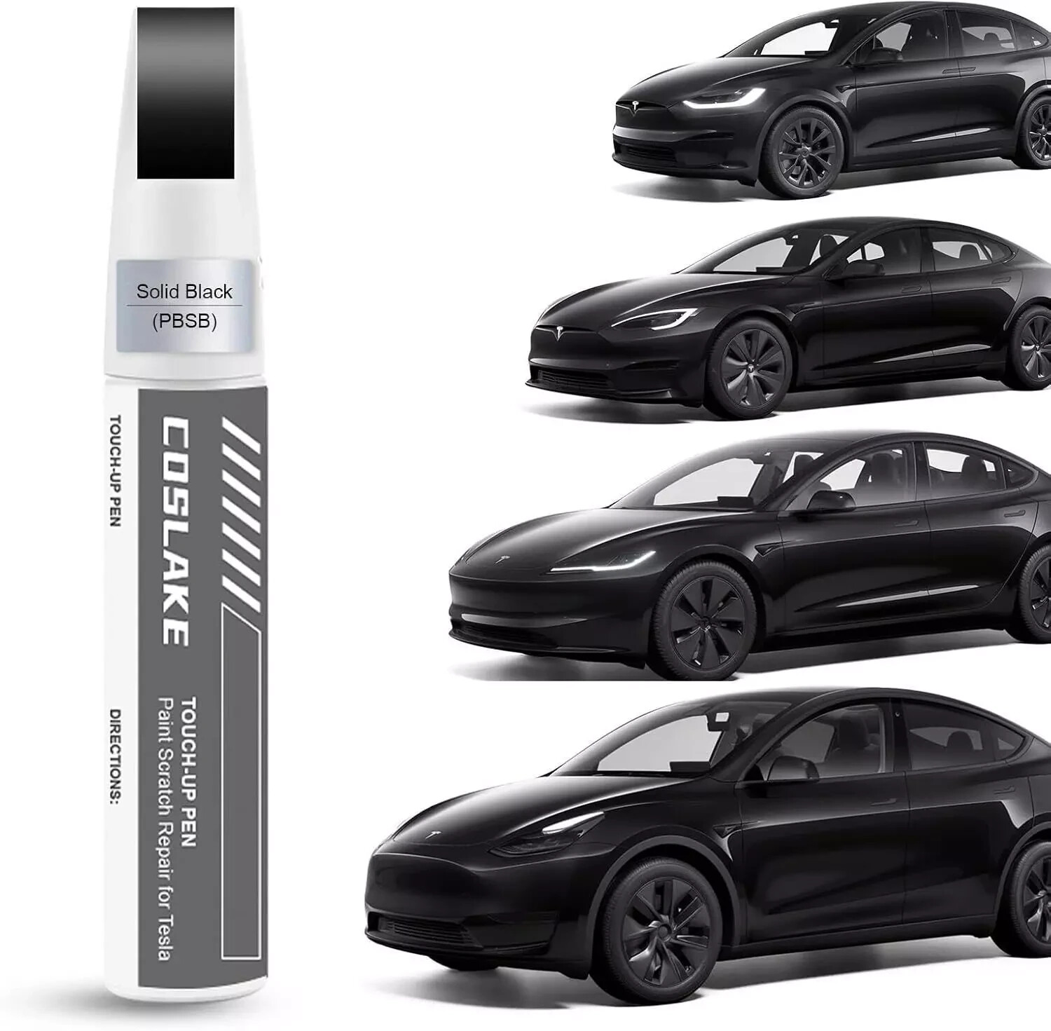 Touch Up Paint Kit PBSB Solid Black for Tesla Model Y 3 S X DIY Repair Kit Chips