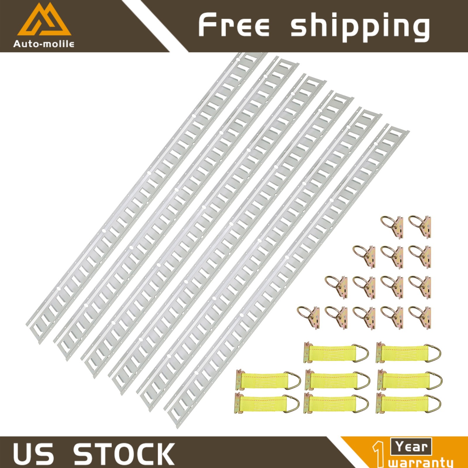 Heavy Loads For Trucks Vans Trailer 5' E Track Tie Down Rail System 28 Pack