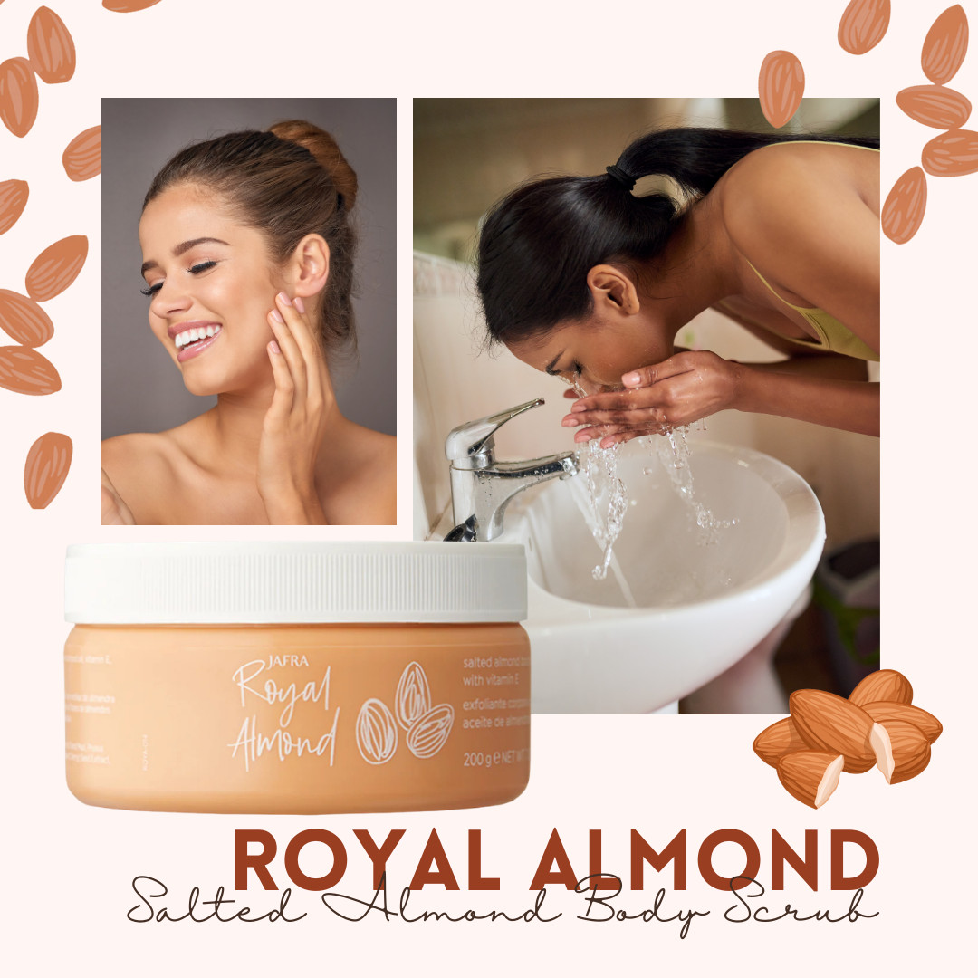 Jafra Royal Almond Salted Almond Body Scrub Vitamin E 200g 7.05 oz