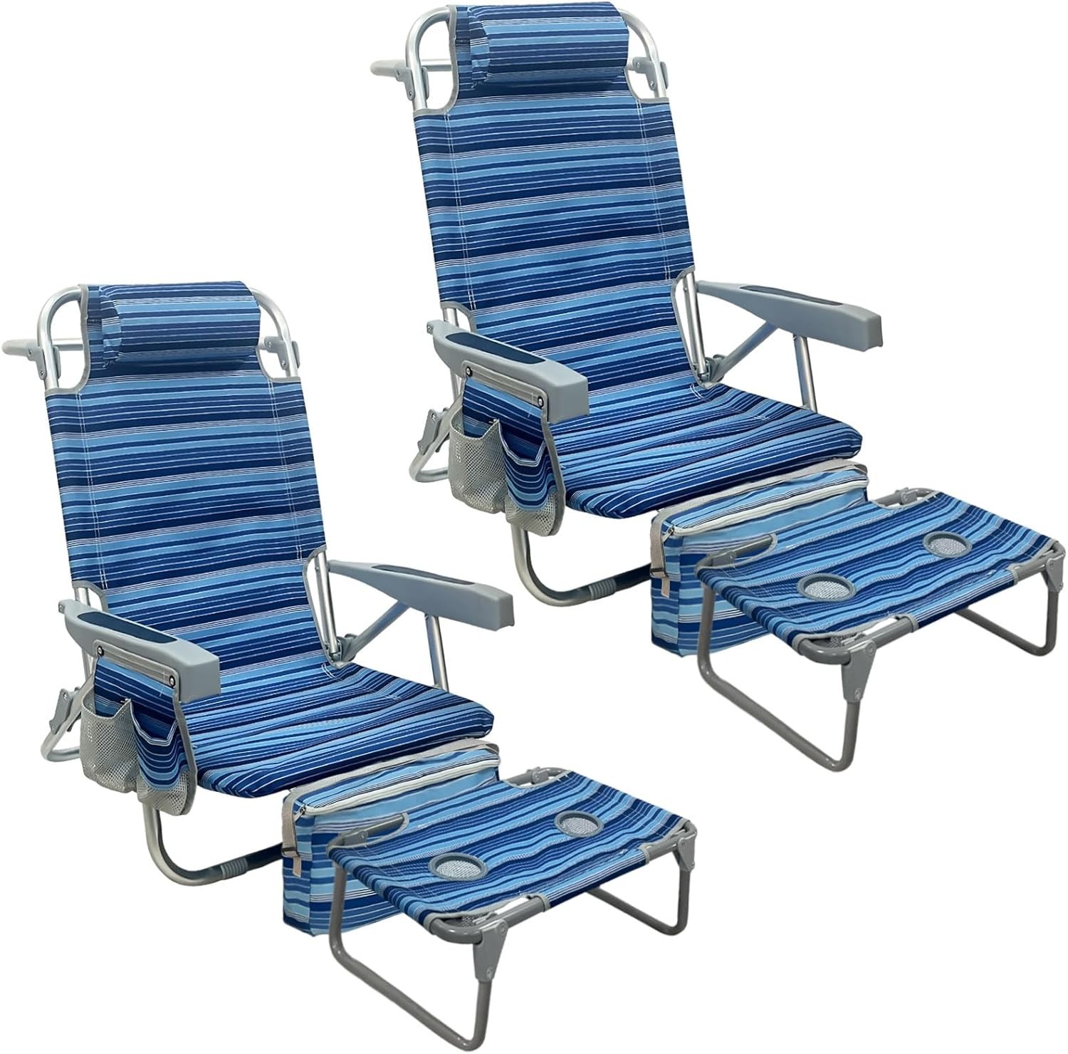 Bapa Beach Chair Aluminum with Folding Cping Table 5-Posit Lay