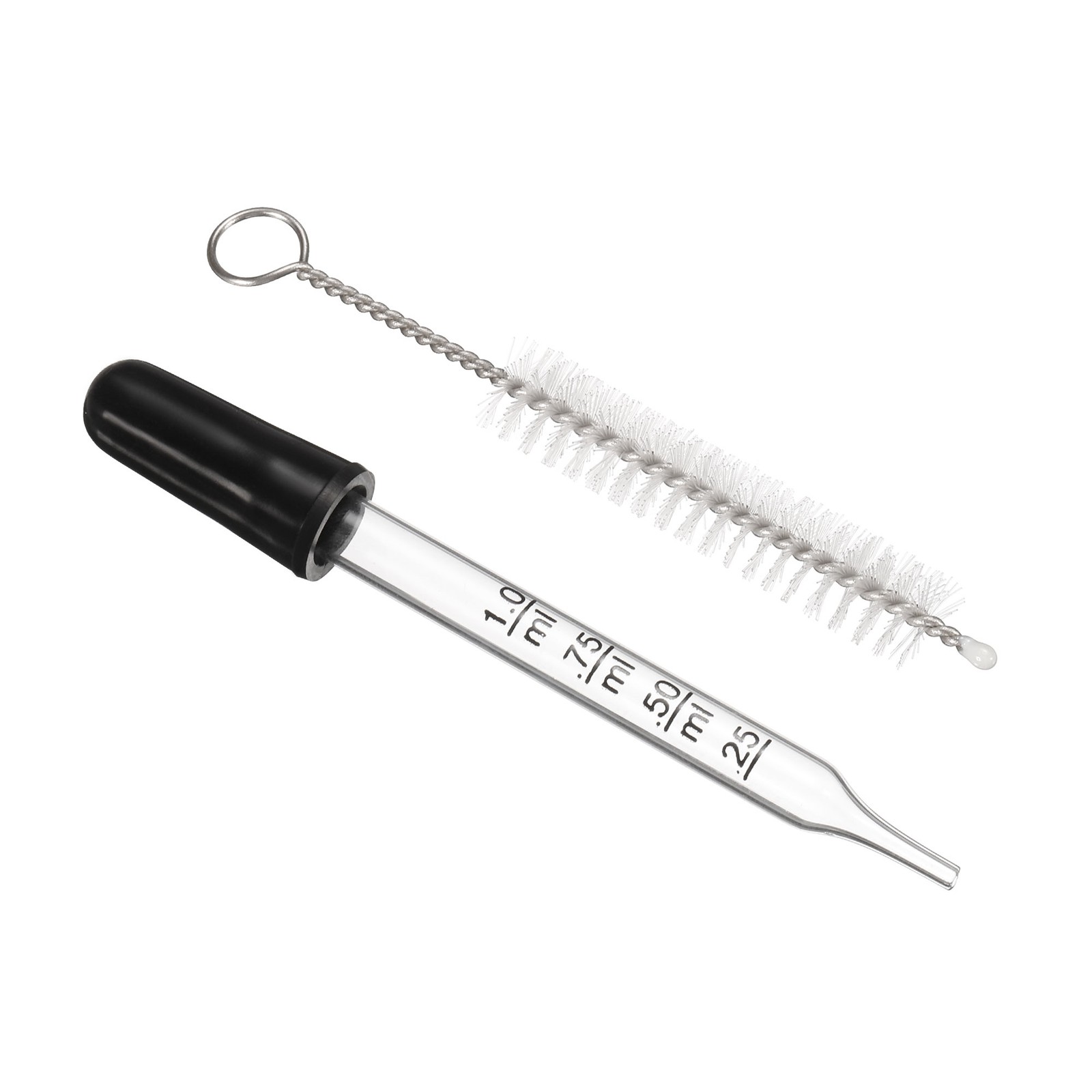 Eye Dropper Kit, 1set 1ml Straight Tip Graduated Dropper with Bulb Brush, Clear