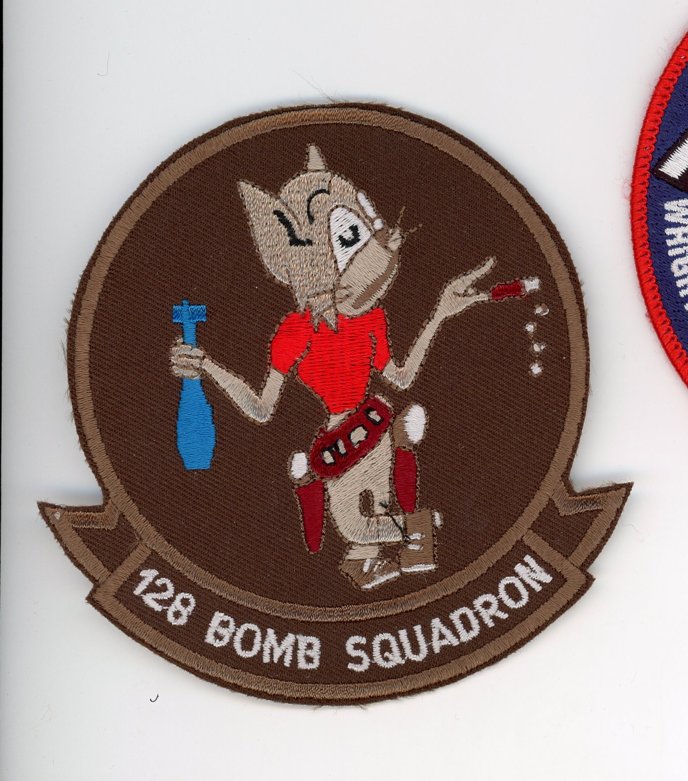PATCH USAF 128th BOMB SQDN B-1B RED SHIRT SMALL BOMB IRON ON PARCHE