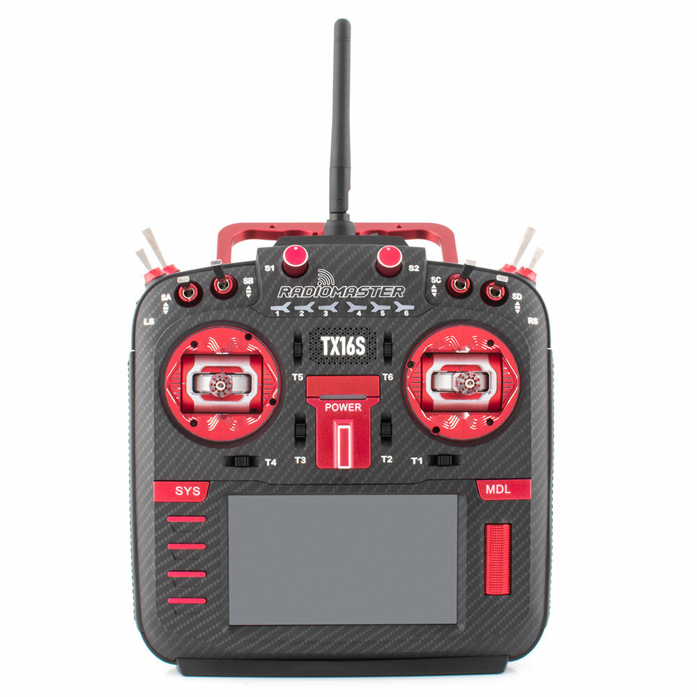 RadioMaster TX16S MKII MAX Edition AG01 Gimbals (4IN1 MULTI, Carbon Red)