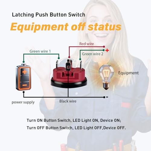 15Amp Push Button Switch，(0.75") 12V-24V Latching Push Button Switch 19mm Blue