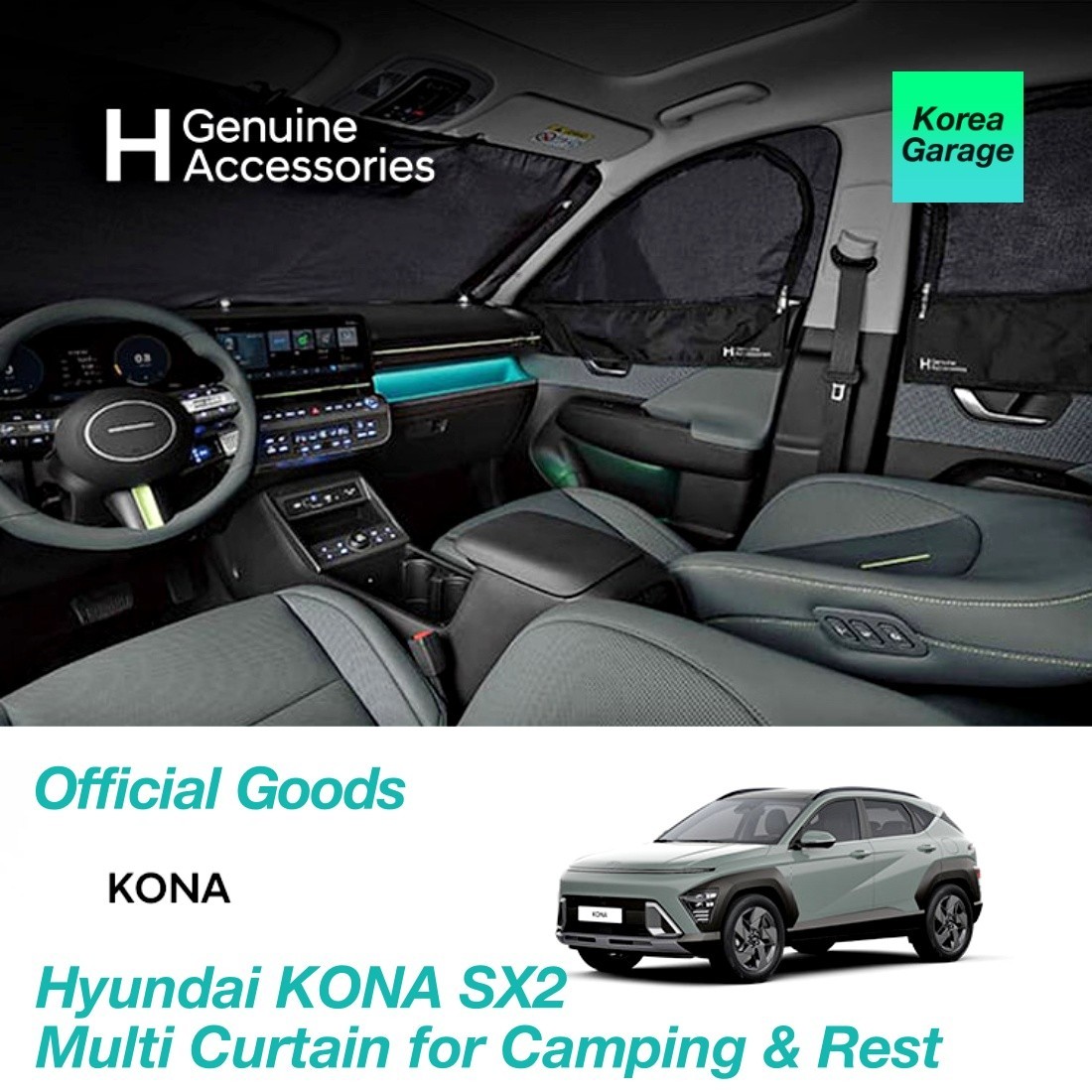 [H Genuine] Hyundai KONA SX2 Multi Curtain for Camping & Rest - Official