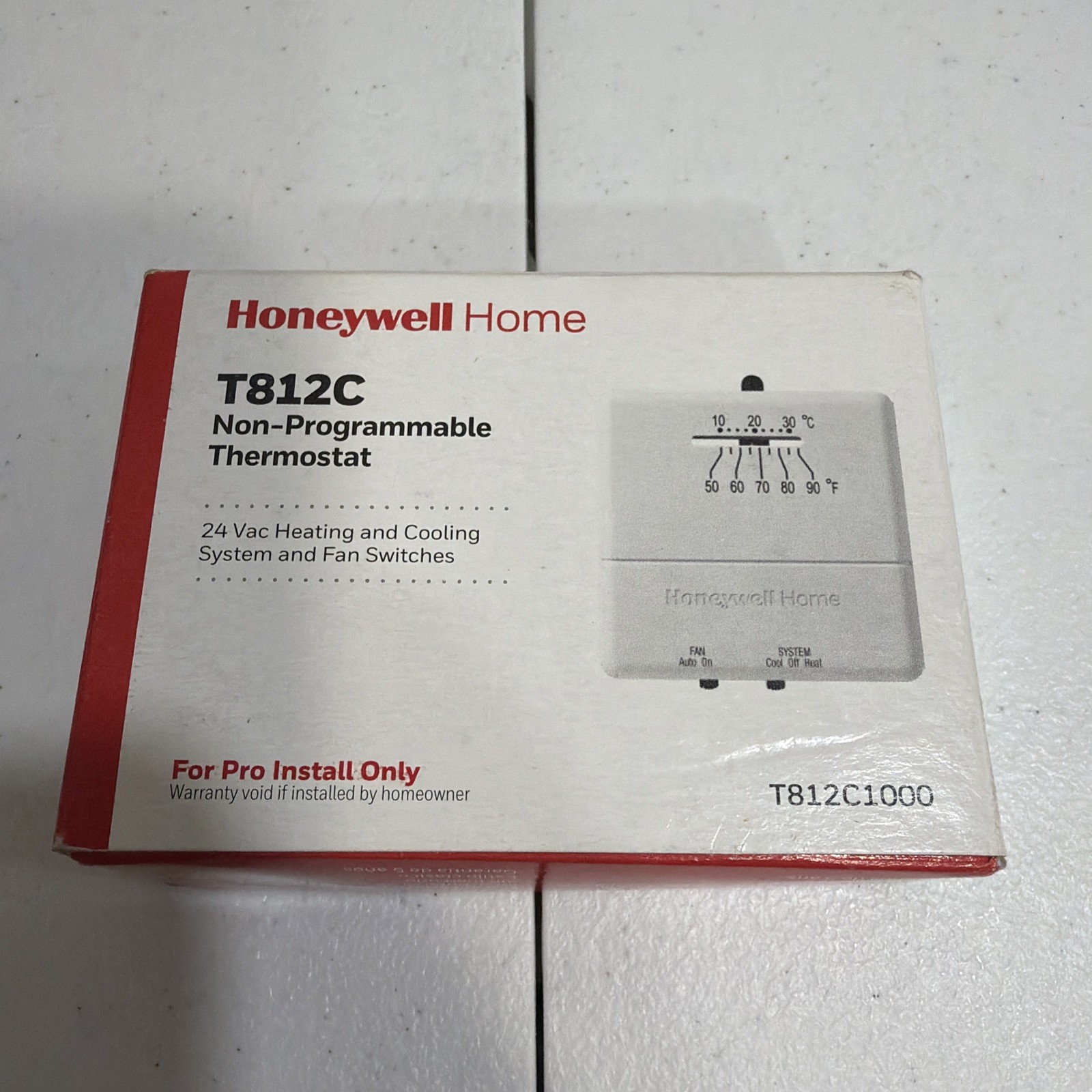 HONEYWELL T812C1000 24VAC HEATING COOLING THERMOSTAT RZ255350 @17