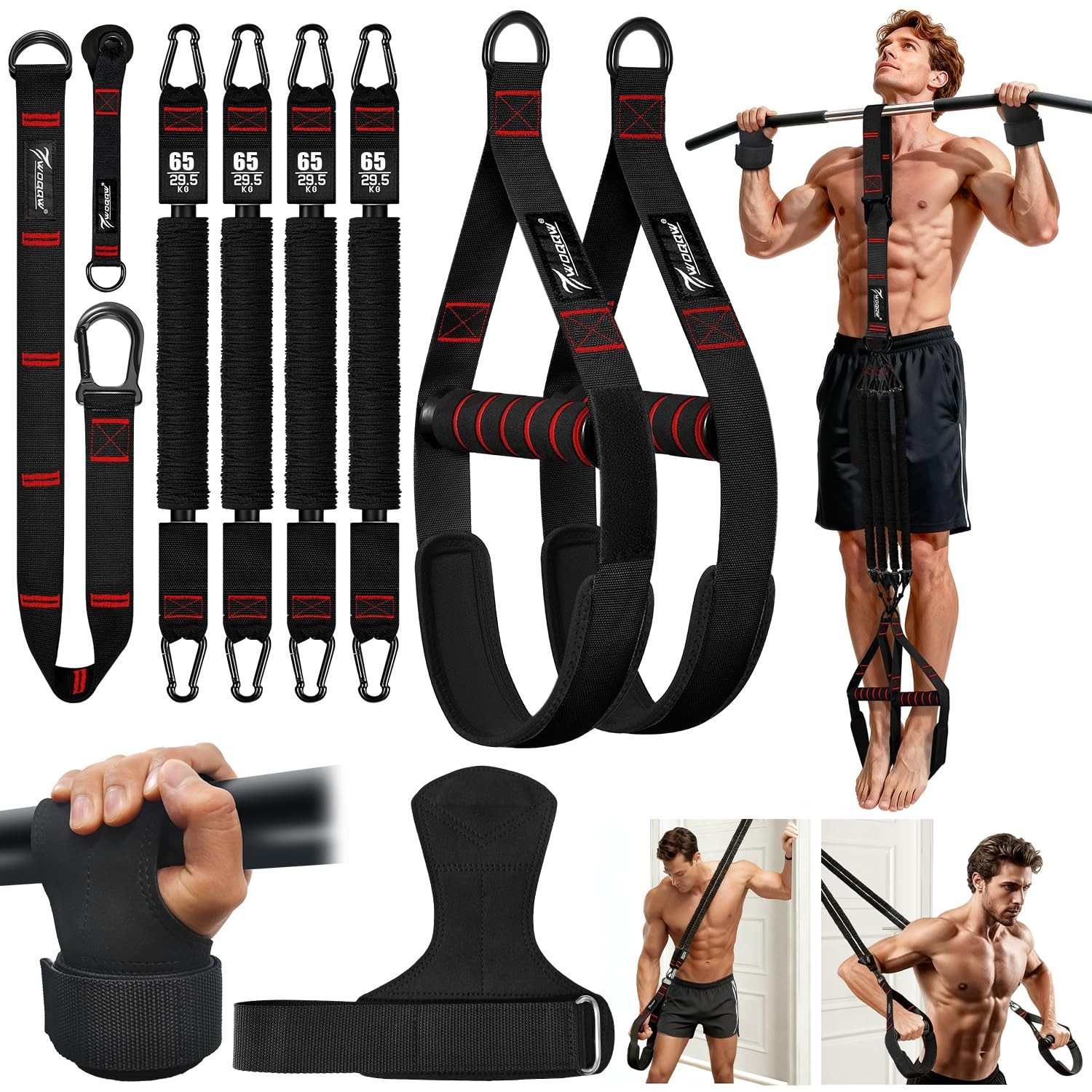 Upgraded Pull Up Assistance Bands, Heavy Duty Resistance Bands with Handles, ...