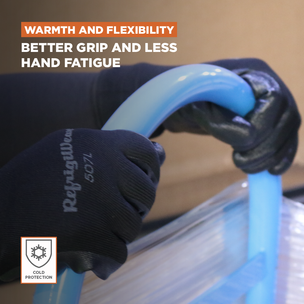 RefrigiWear Warm Dual Layer Thermal Ergo Grip Work Gloves with Textured Rubber