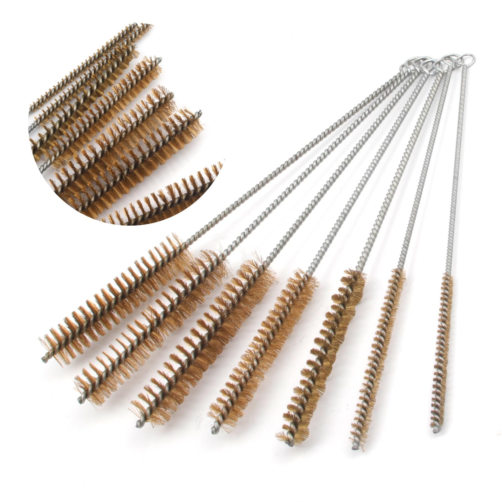 Tube Brush Kit 7pcs Brass Wire Brushes Stainless Steel Bottle Coper
