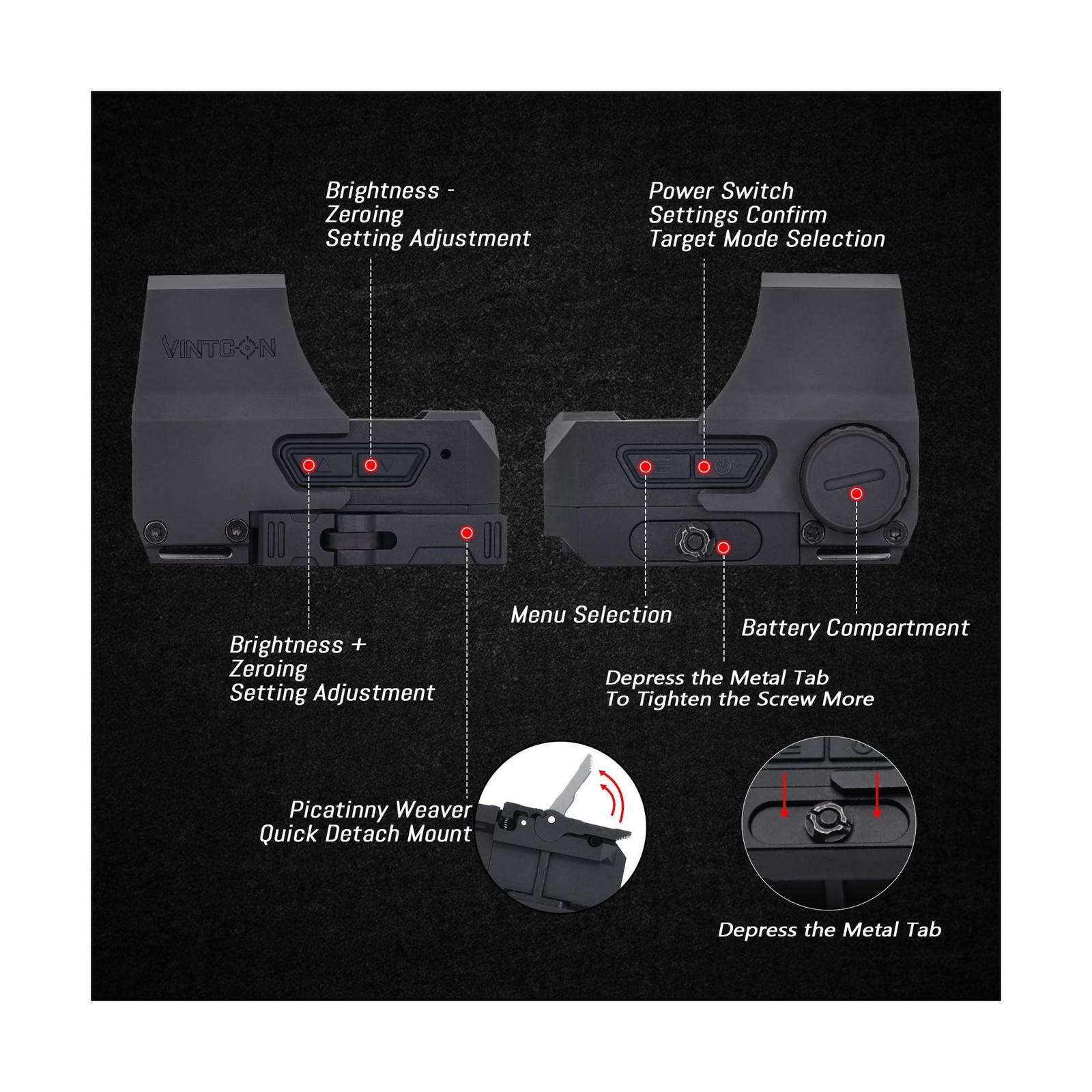 URSA Multi-Reticle Red Dot Sight, 1x35mm Extra-Large Window Reflex Sight, Sha...