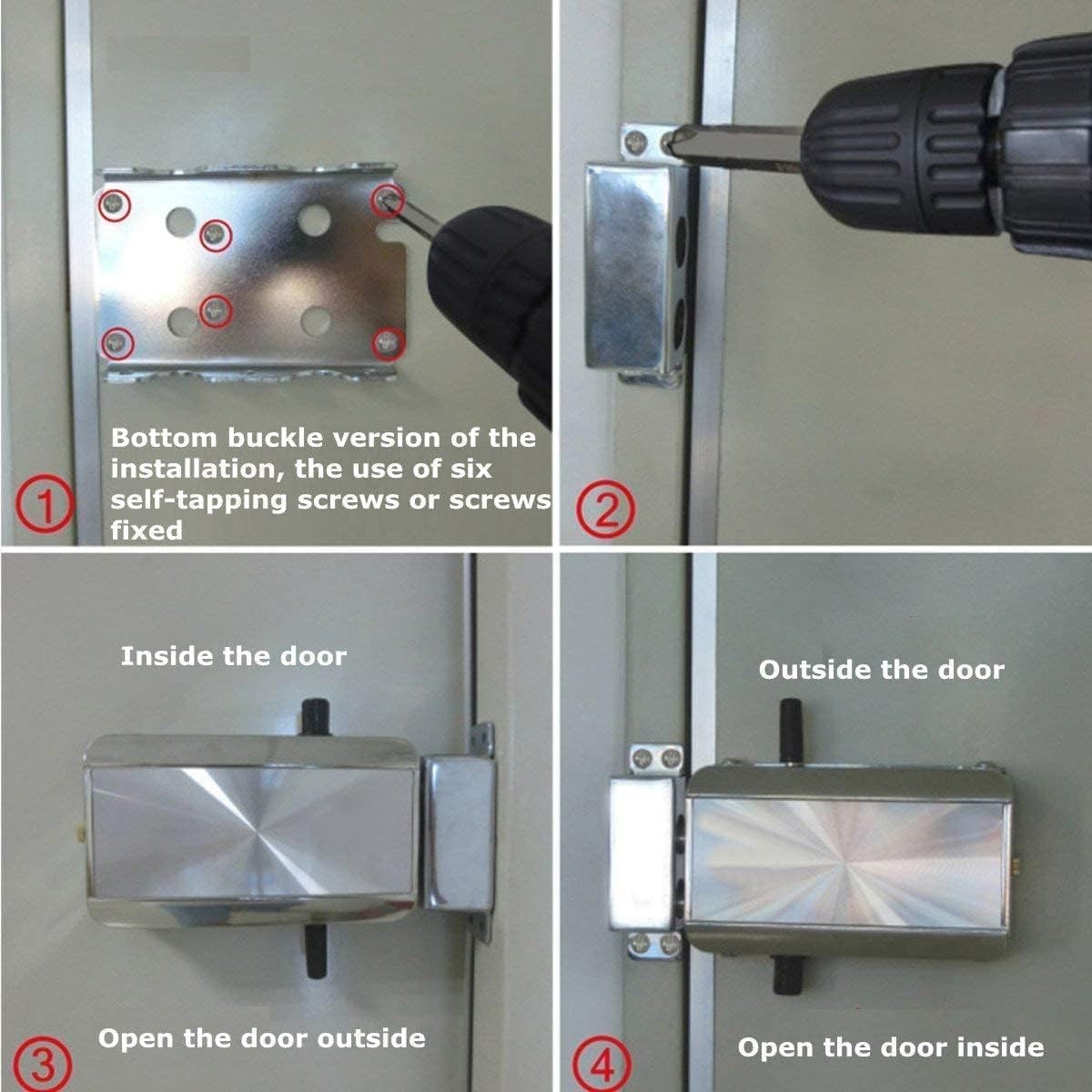 Remote Control Smart Door Lock, Wireless Keyless Deadbolt with 4 Remotes