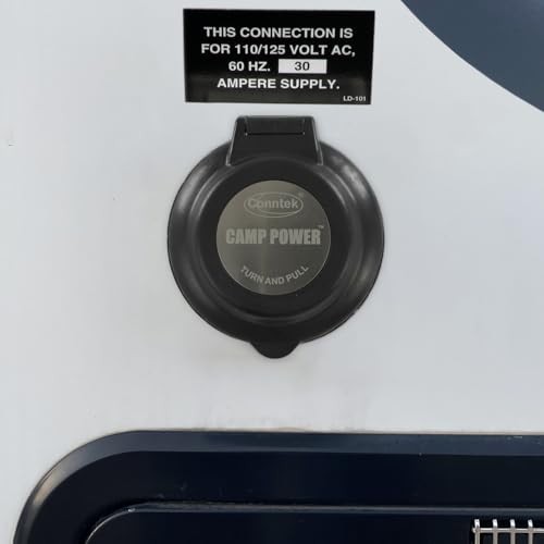 30 Amp 125 Volt RV Marine Power Inlet - Black