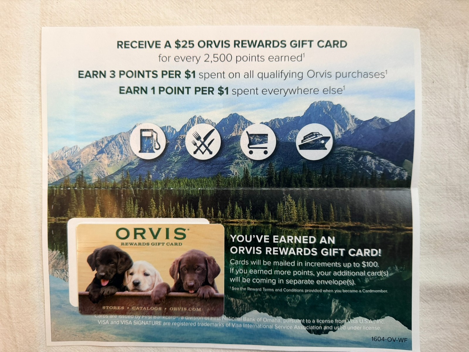 Orvis $25 gift card unused