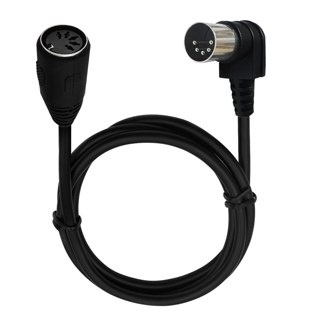 Traovien DIN 5 Pin Cable, 5-PIN Din 90 Degree Male to Female Audio 0.5M/1.6Ft