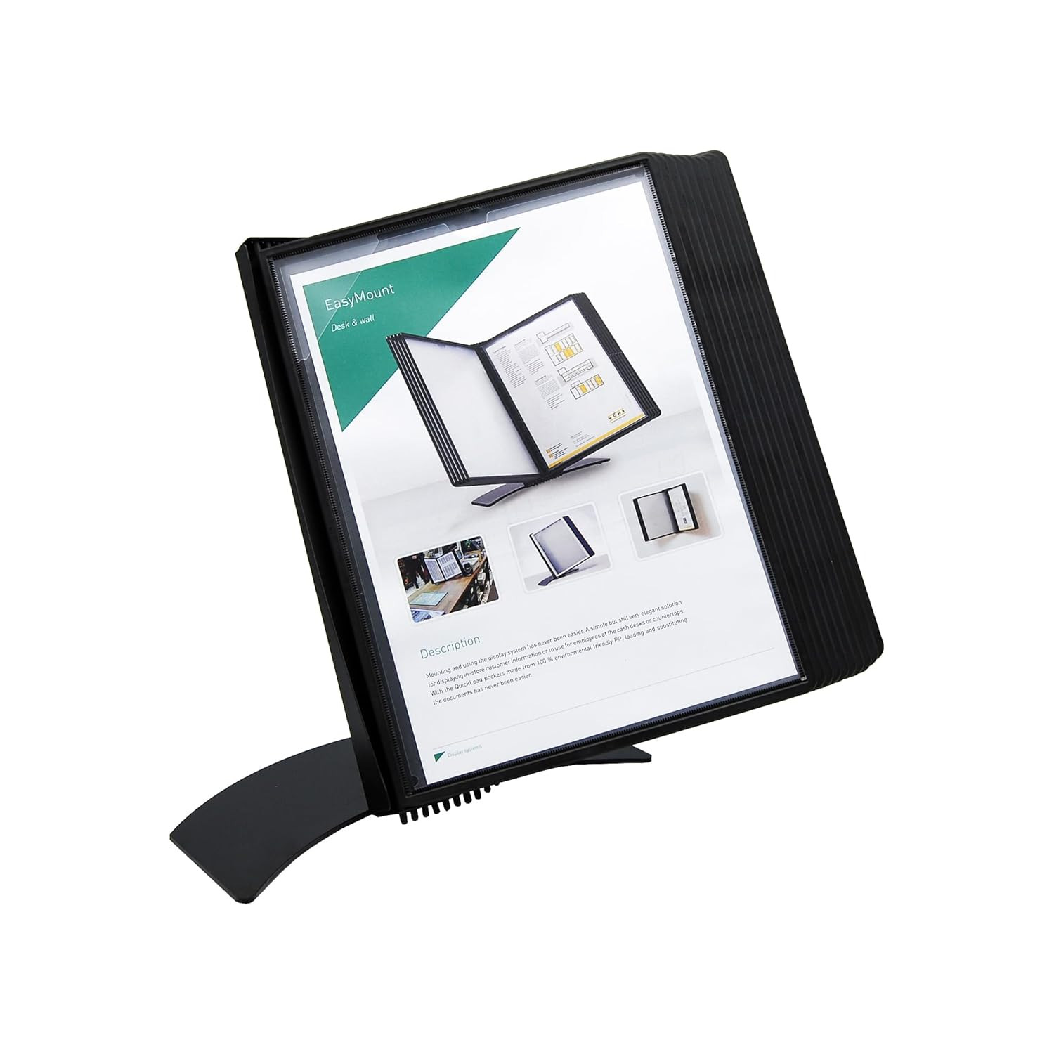 DJOIS Desktop Reference & Display System - Durable Metal Base & Polypropylene -