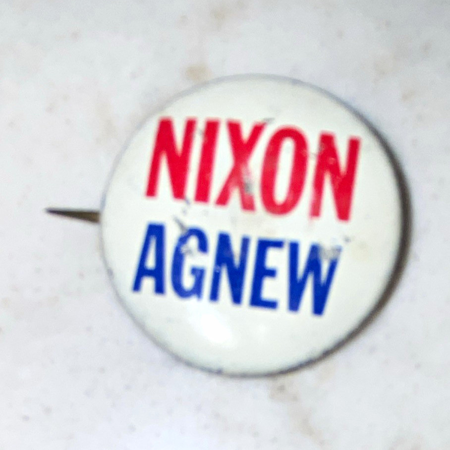Nixon Agnew Campaign Pinback Button - Campaigns, Elections & Politics