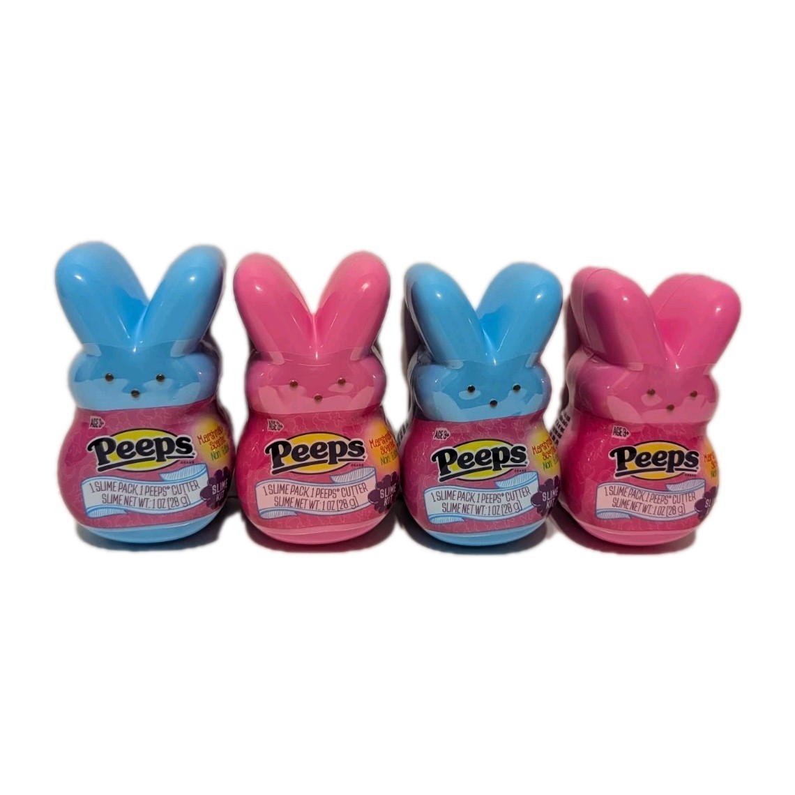Peeps Bunny Marshmallow Scented Slime Kit Set of 4 w/ Cutter Pink & Blue