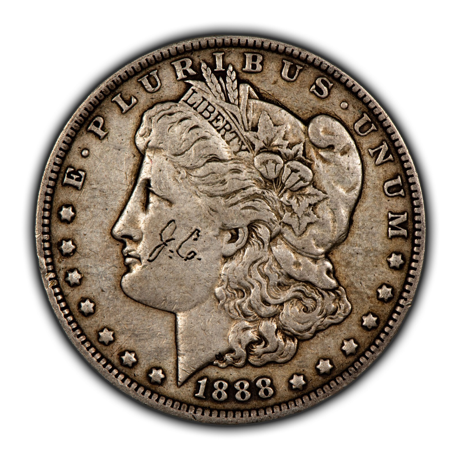 1888-O $1 Morgan Silver Dollar - Contemporary Graffiti JC - SKU-Z5128