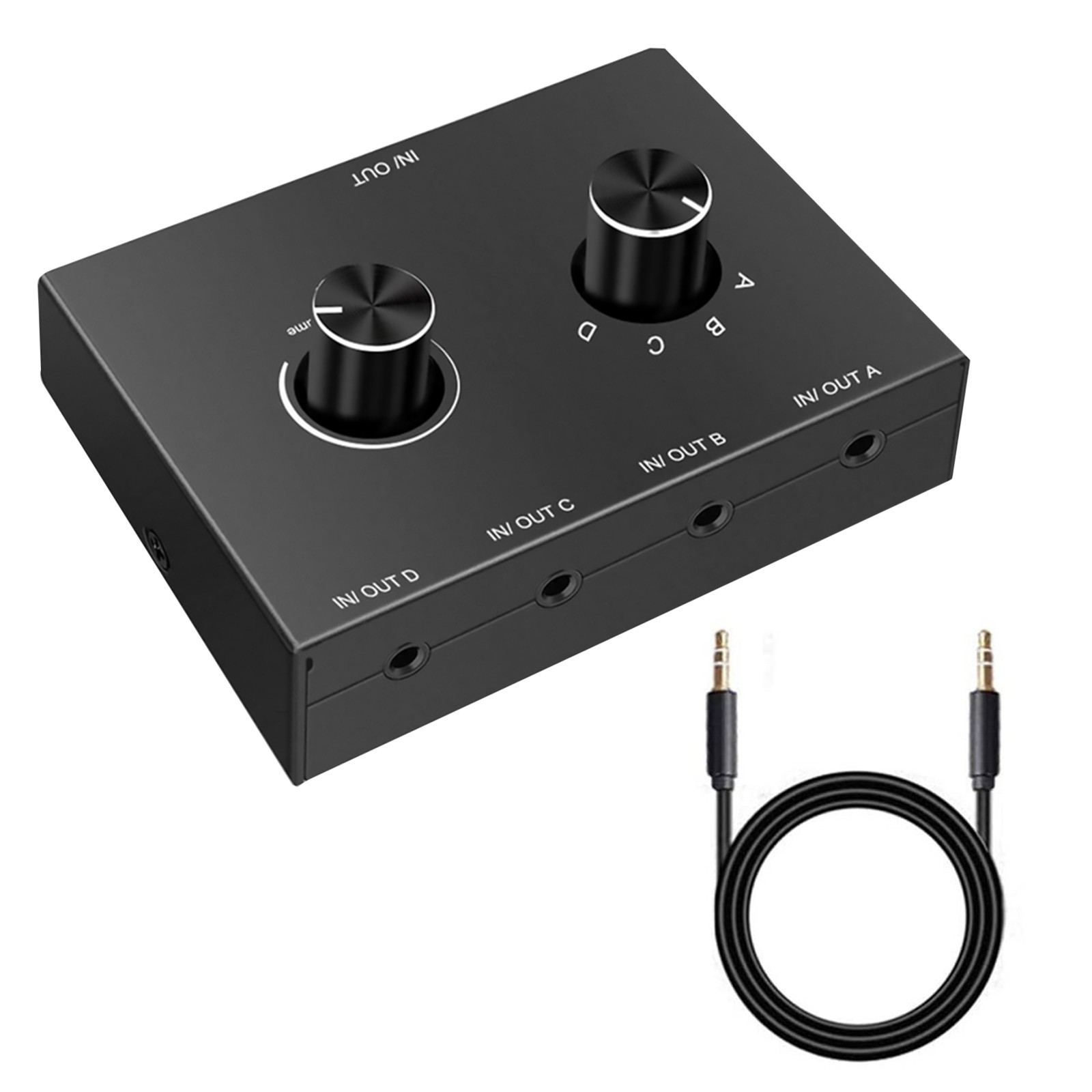 New 4  Port Audio Switch Stereo Audio Switcher Splitter 4 In 1 Out / 4 In 1 Out