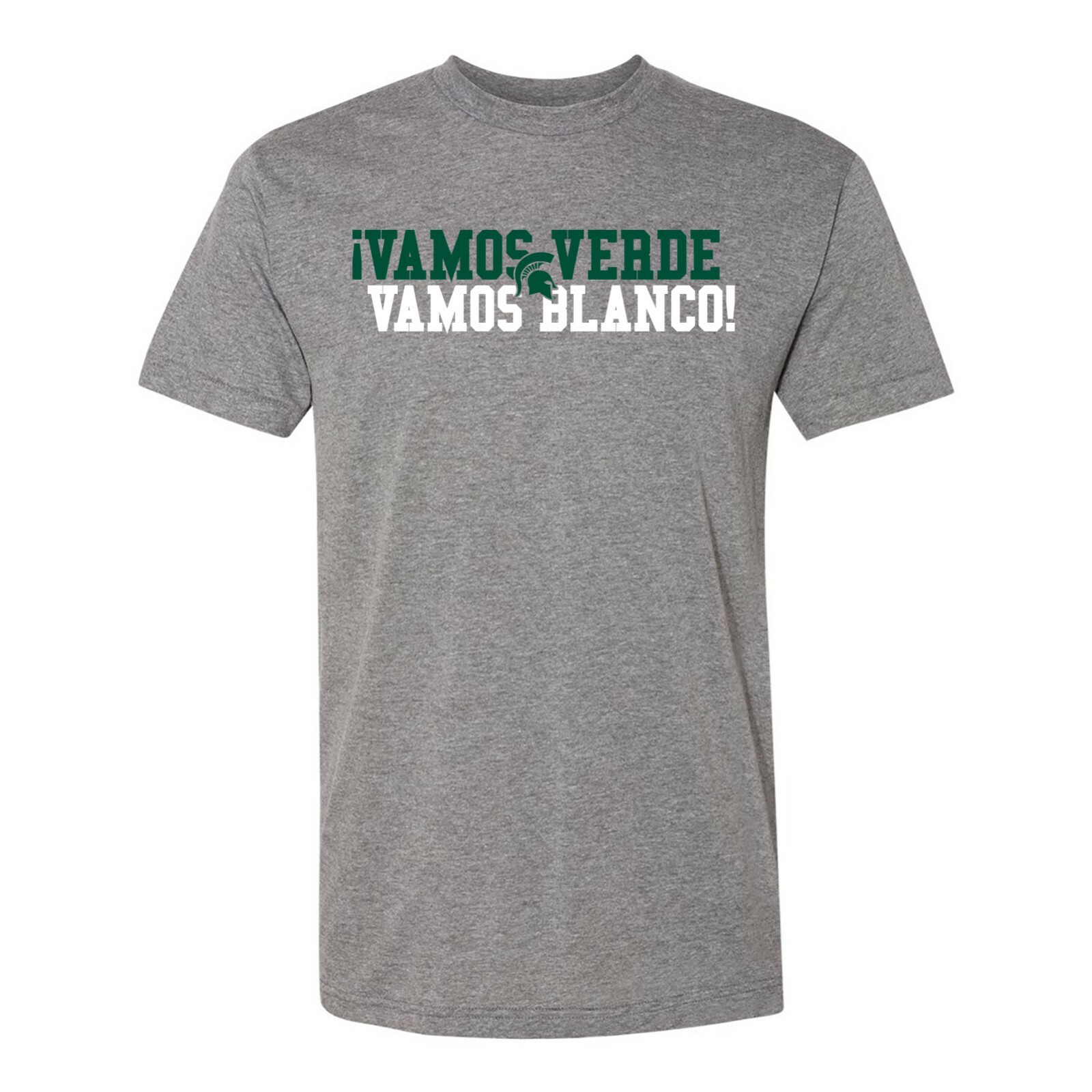 MSU Vamos Verde Vamos Blanco Triblend T Shirt - Premium Heather