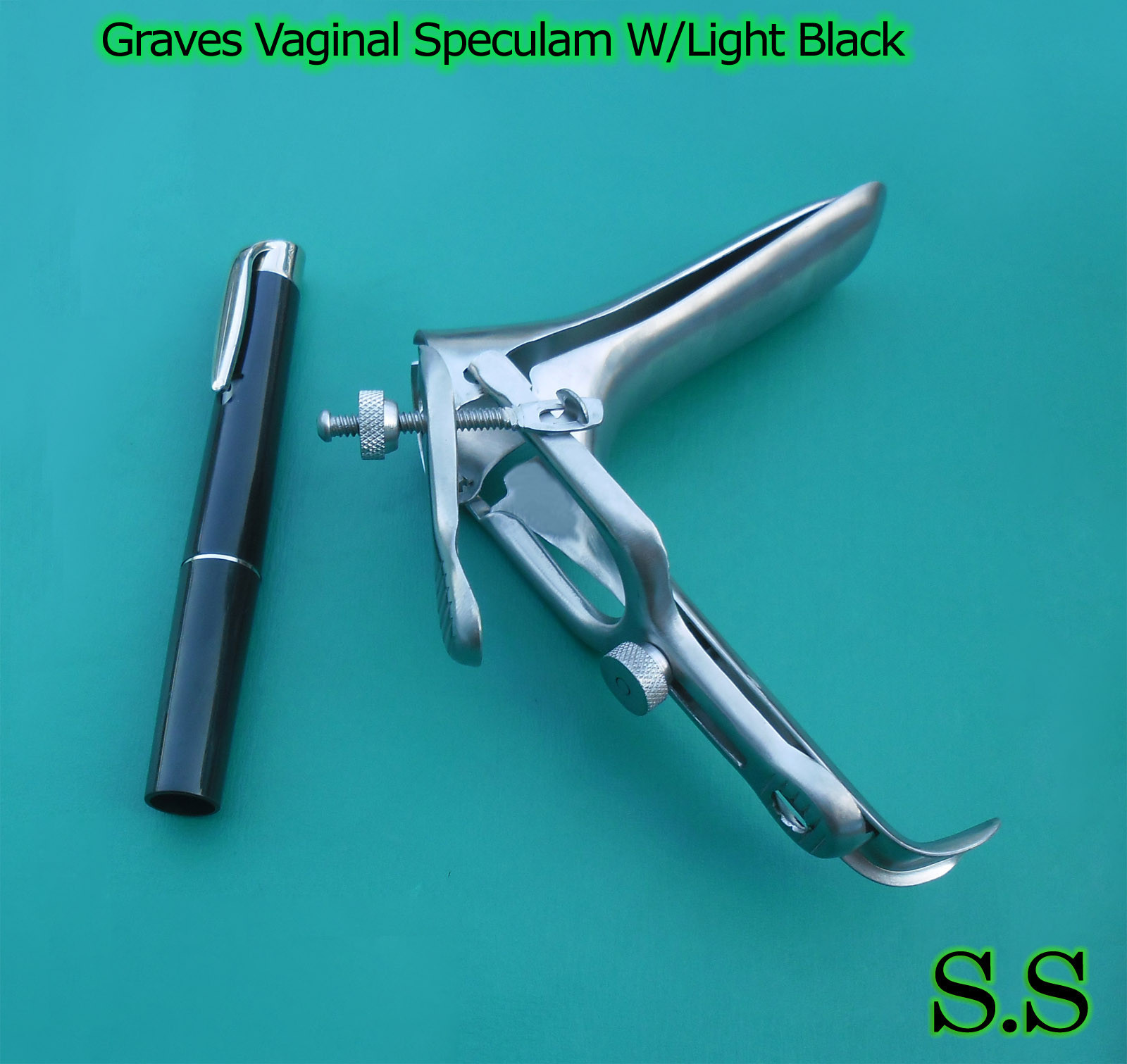 Graves Vaginal Speculum Medium w/Light Black Ob/Gyneclogy Instruments