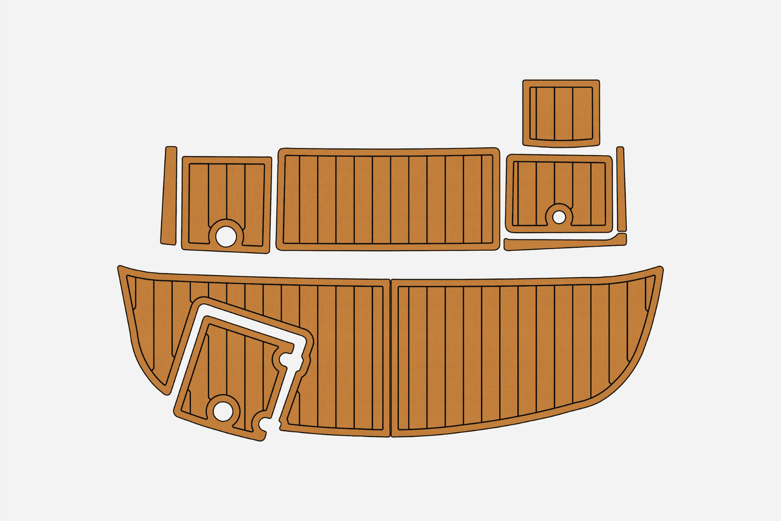 2004-2005 Ebbtide 2400 Mystique Anti-slip Custom EVA  teak marine deck flooring
