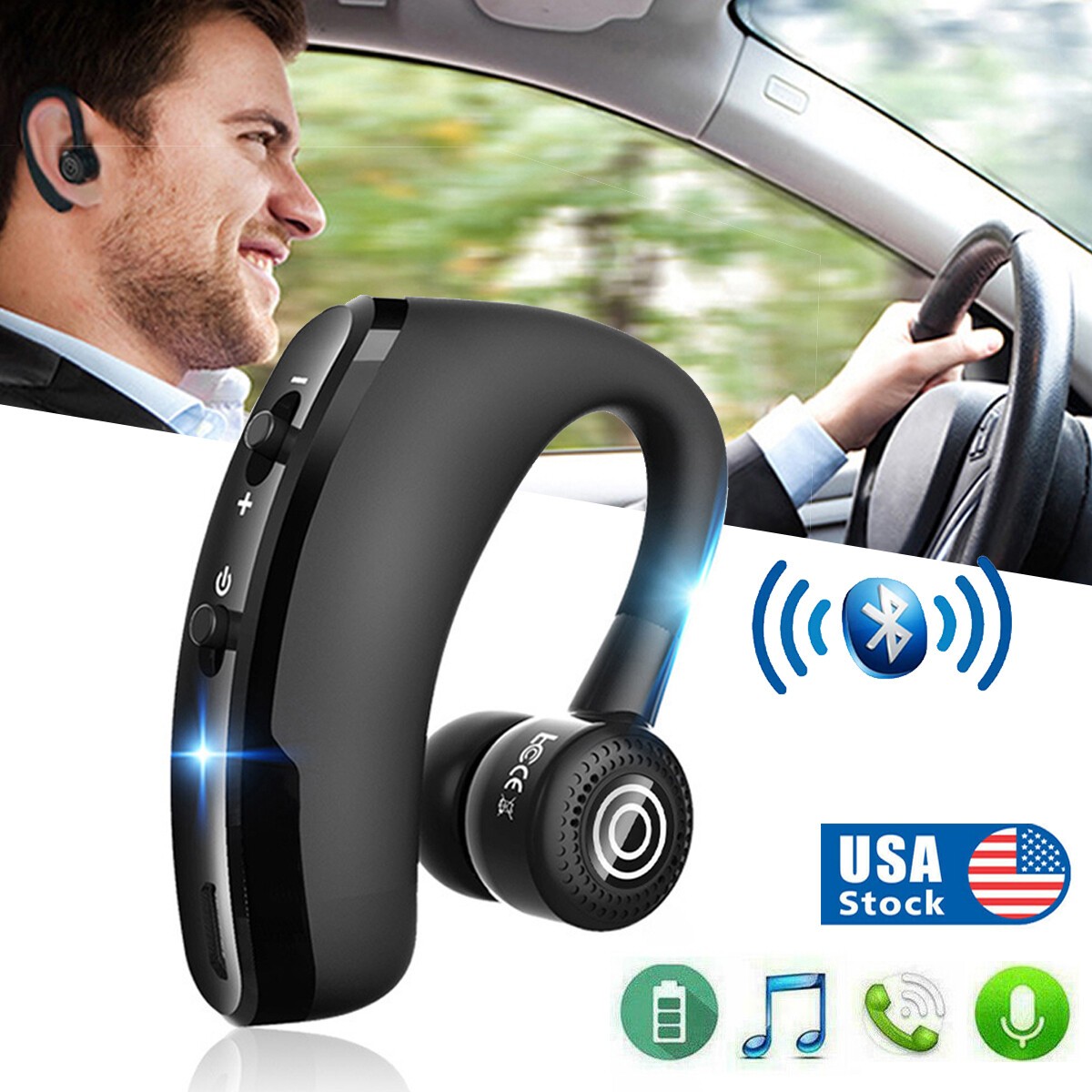 Bluetooth Wireless Headphone Earphone Earbud Headset Handsfree For Smart Phone