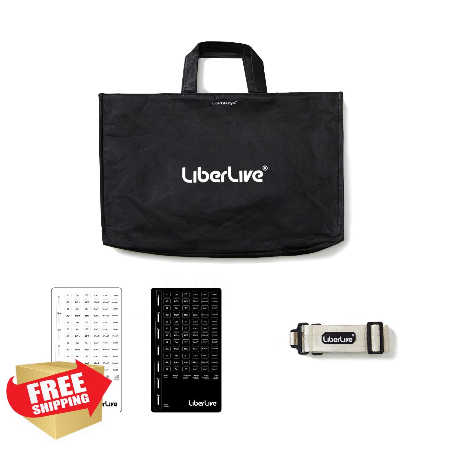 LiberLive C1 Kit, Tote Bag, Strap, Chord Stickers, White