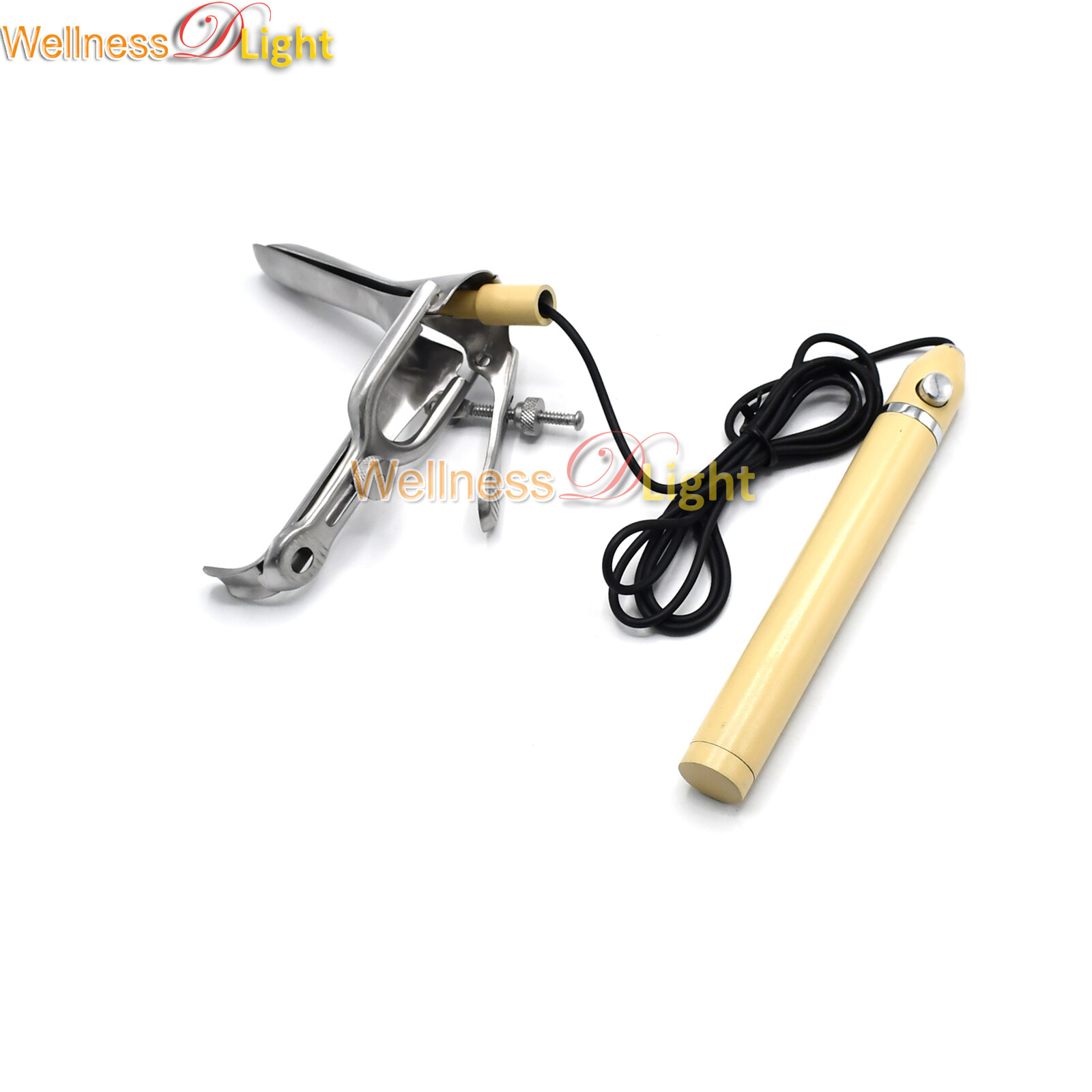 WDL Graves Vaginal Speculum Small With Light ,Cream Handle Gynecology Instrument