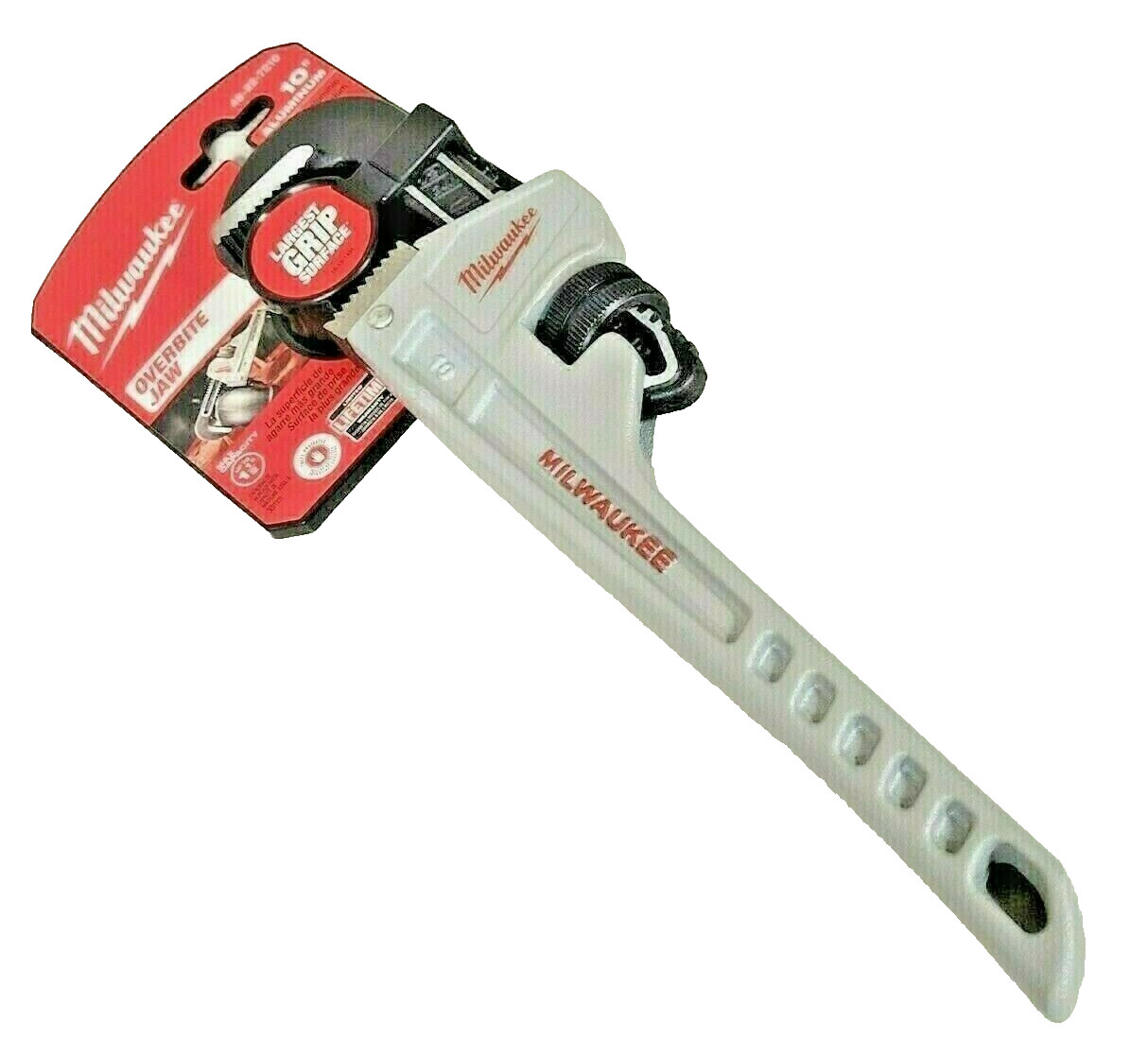 48-22-7210 Aluminum Over Bite Jaw 10" Straight Pipe Wrench Milwaukee