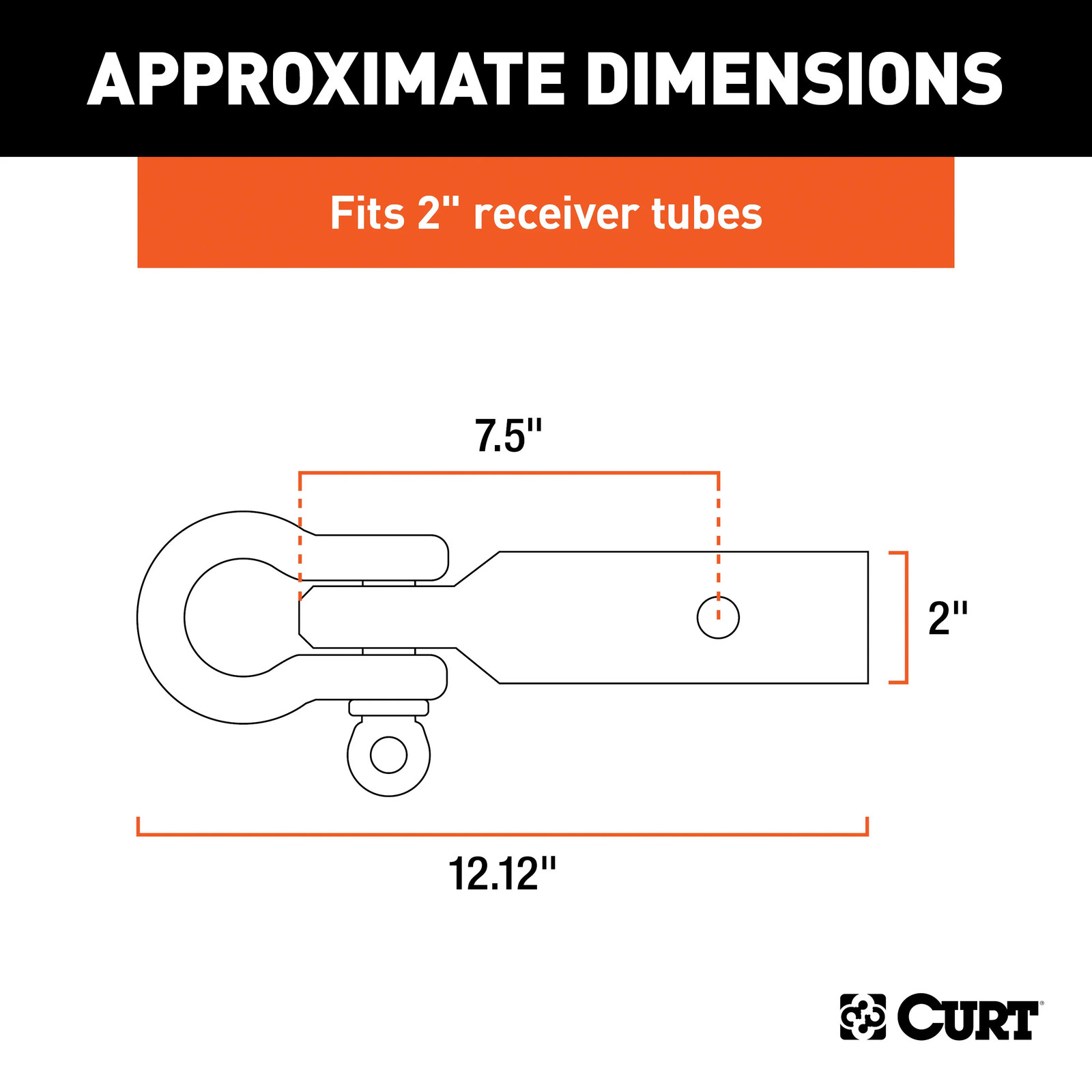 CURT D-Ring Shackle Mount 2in Shank 45832