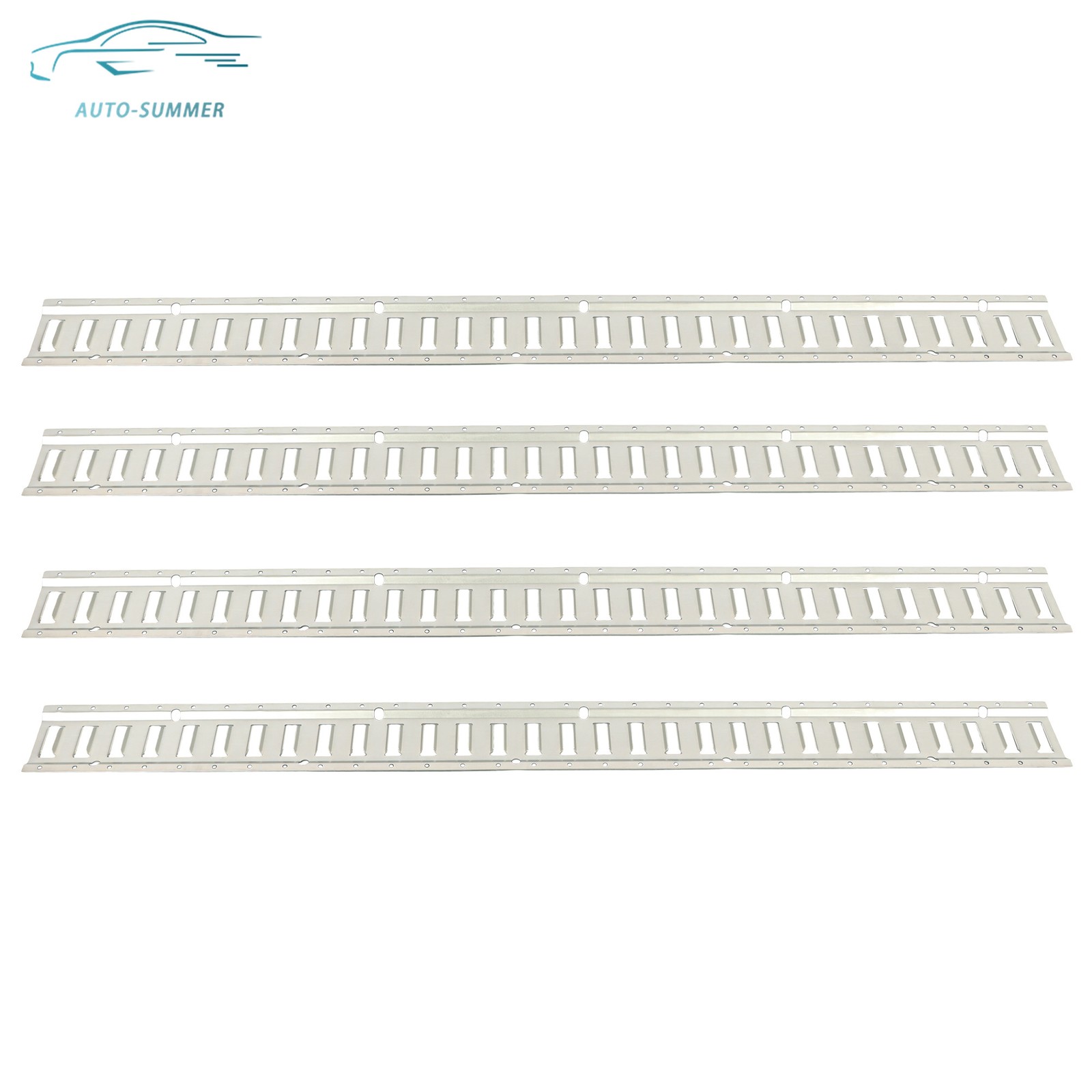 4pc Durable Carbon Steel E Track Tie Down Rail Kit Silver Galvanized Replacement