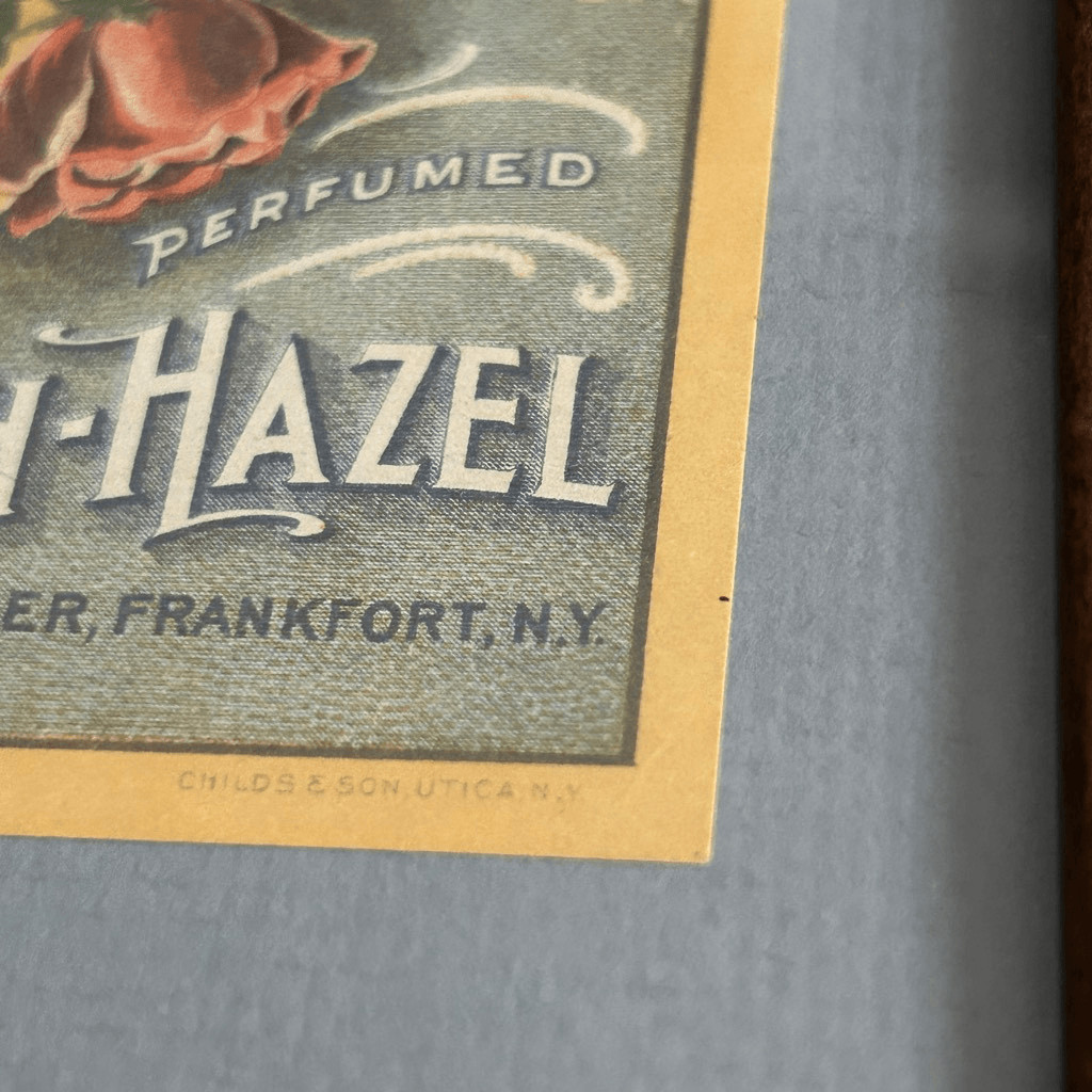 Vintage Standard American Witch Hazel Framed Label